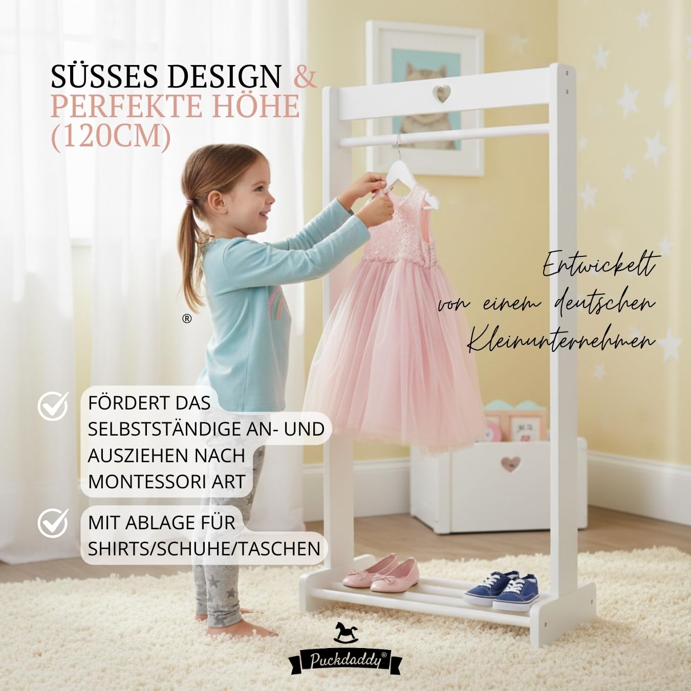 puckdaddy-montessori-kindergarderobe-svetje-wei-mit-ablage-und-stange image 3