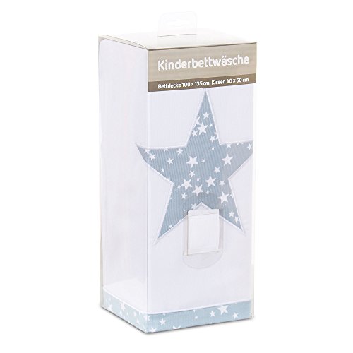 babybay-kinderbettw-sche-piqu-azurblau-sterne-2-teiliges-set-100x135-cm-40x60-cm image 6