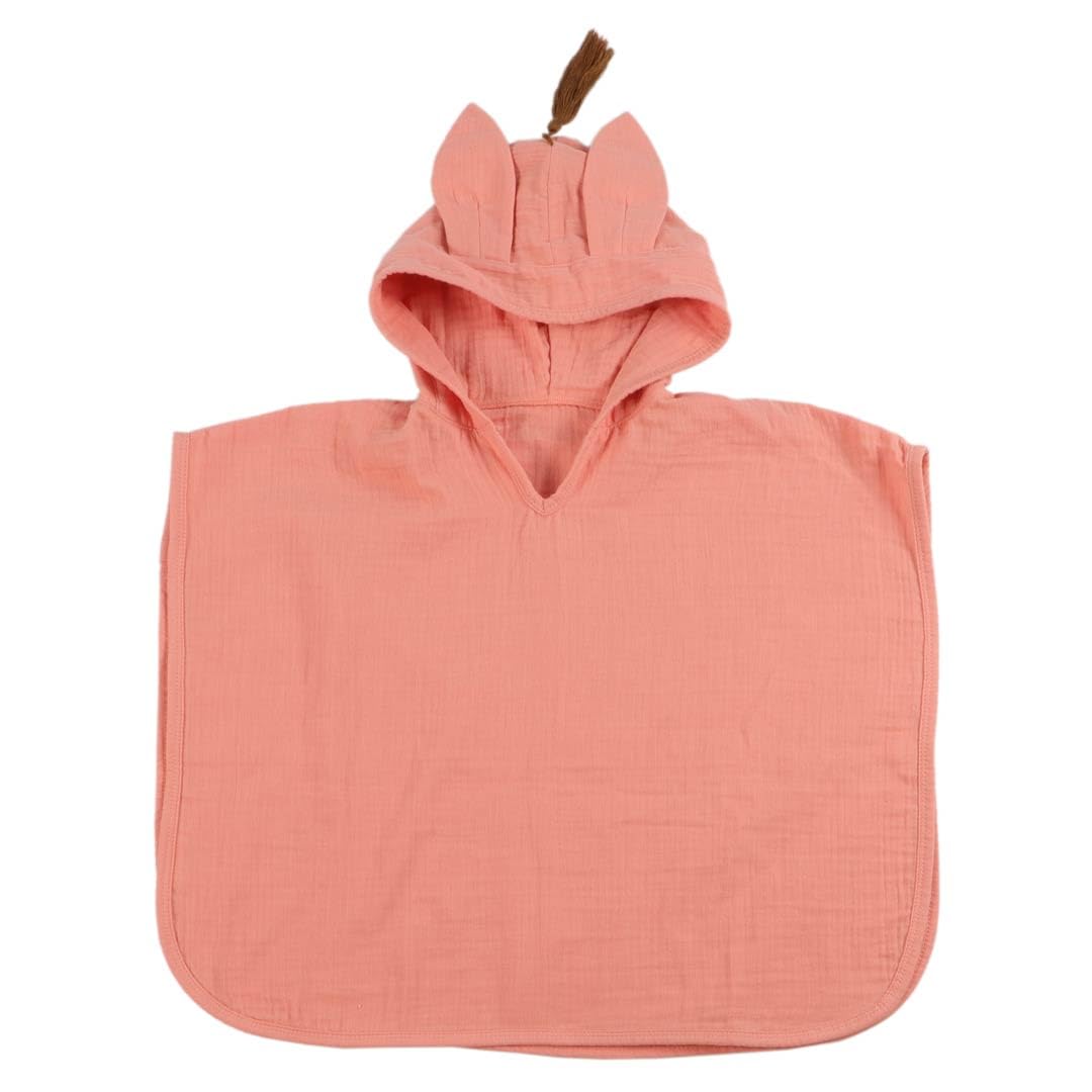 puckdaddy-badeponcho-sanna-musselin-koralle-baby-badetuch image 1