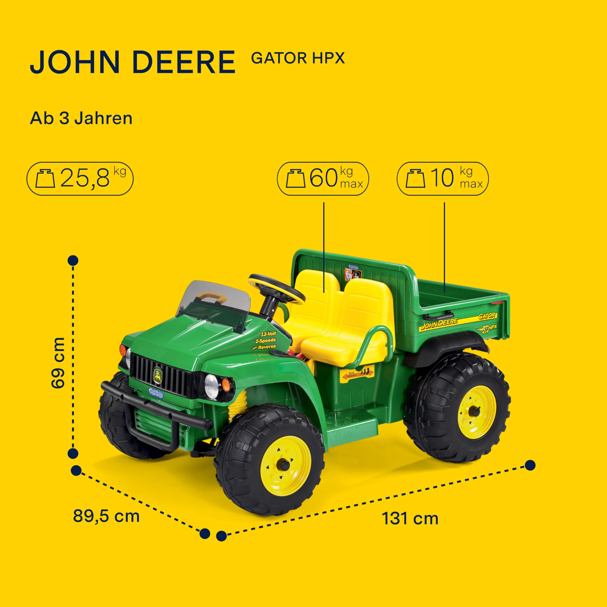 peg-perego-john-deere-gator-kinderfahrzeug-mit-12v-akku-f-r-2-kinder-gr-n-gelb image 3