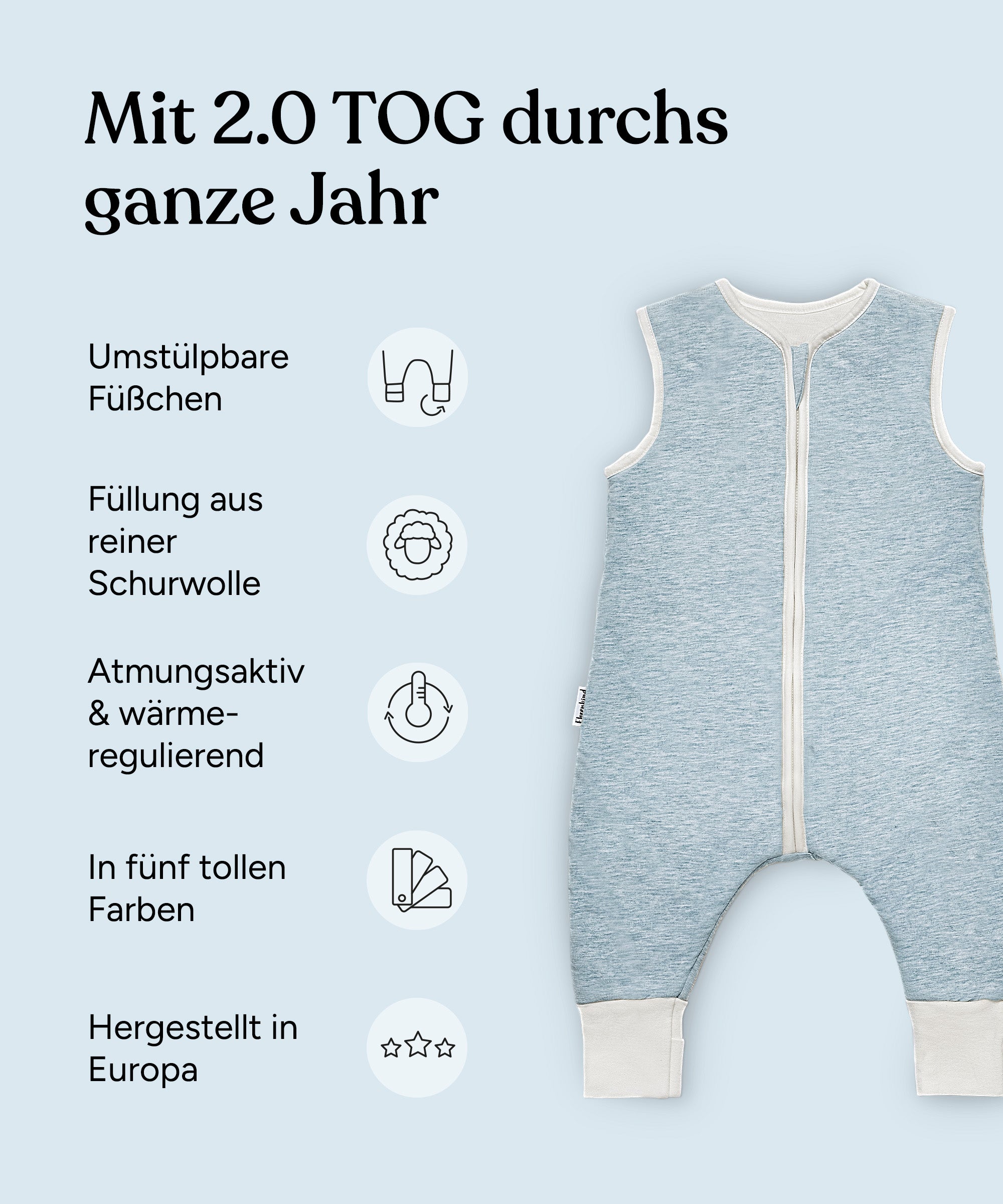 ehrenkind-schlafsack-mit-beinen-lille-ganzj-hrig-wollf-llung-b-ware image 3