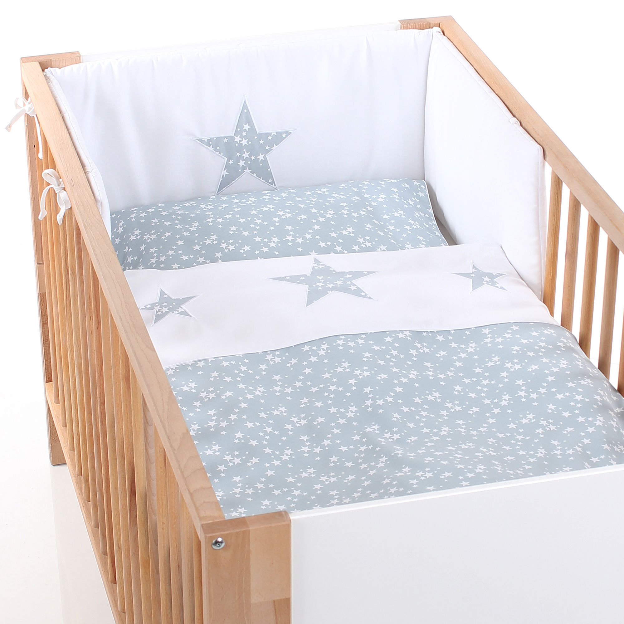 babybay-kinderbettw-sche-piqu-azurblau-sterne-2-teiliges-set-100x135-cm-40x60-cm image 3