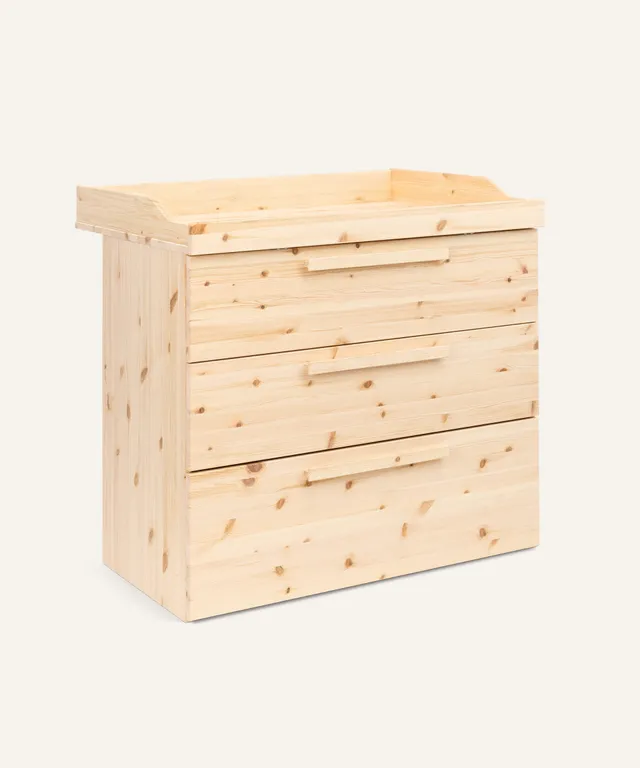 ehrenkind-wickelkommode-linia-mit-rollschublade-kiefer-natur-2in1 image 1