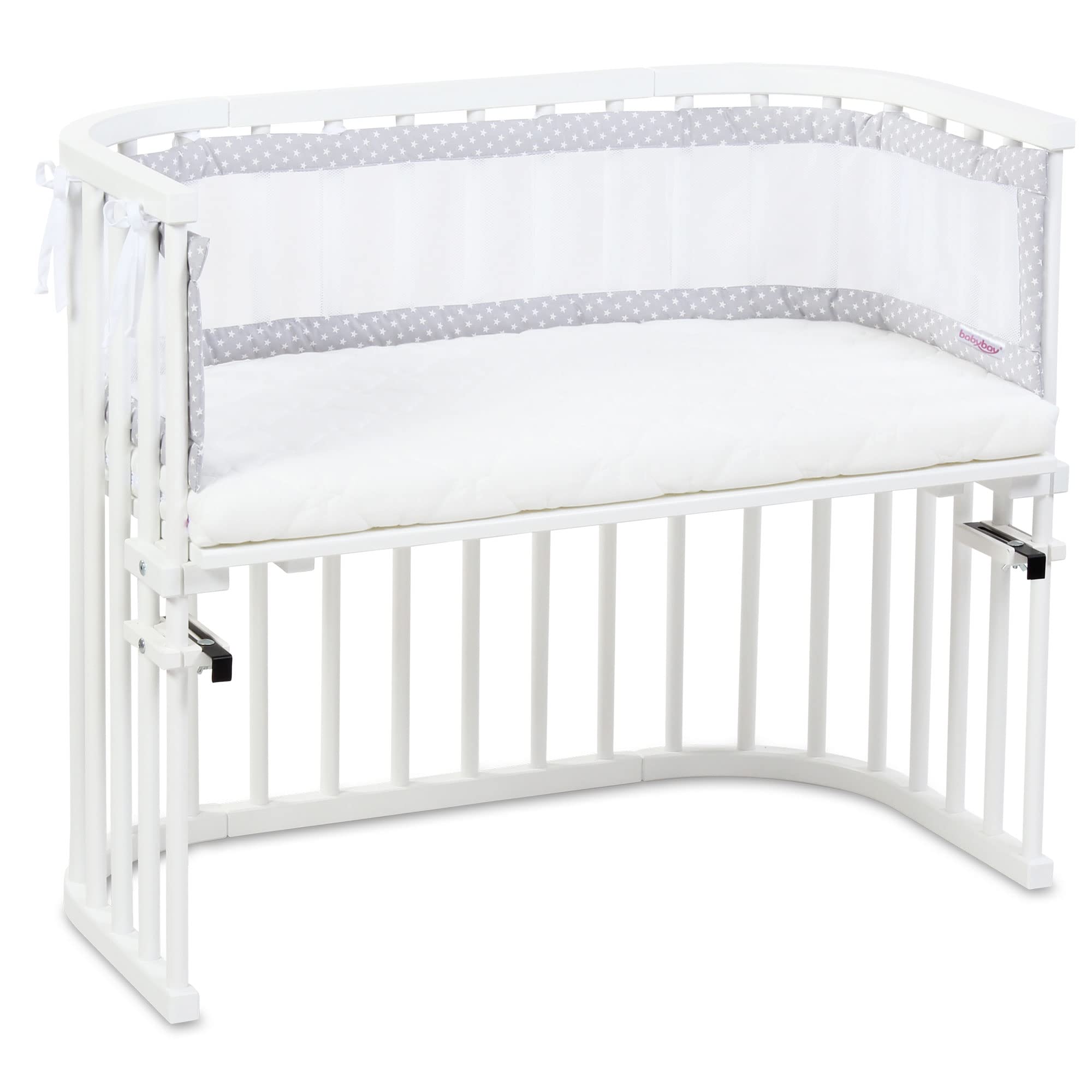 babybay-nestchen-mesh-f-r-modell-original-lichtgrau-sterne-wei image 5