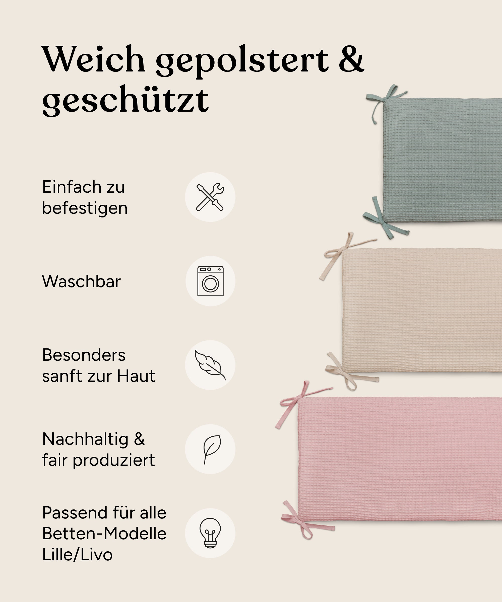 ehrenkind-bettumrandung-f-r-kinderbett-waffelpiqu-aus-bio-baumwolle image 3