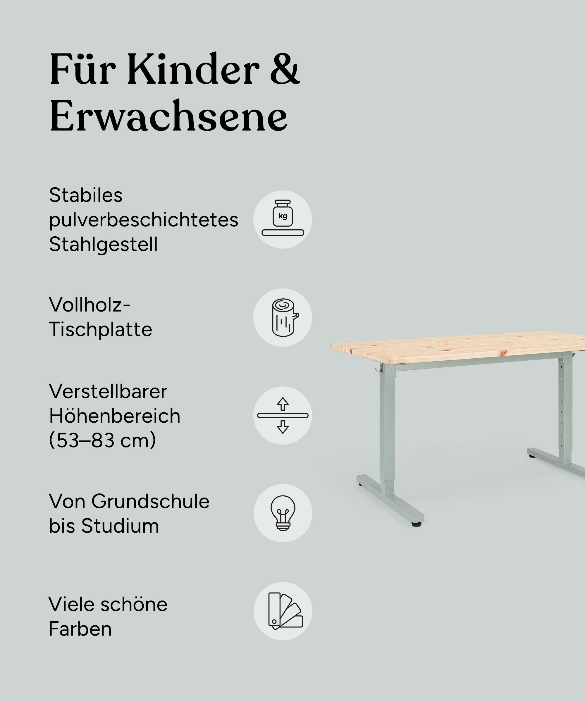 ehrenkind-schreibtisch-kiefer-h-henverstellbar-55-85-cm-massives-holz-stahlgeste image 3