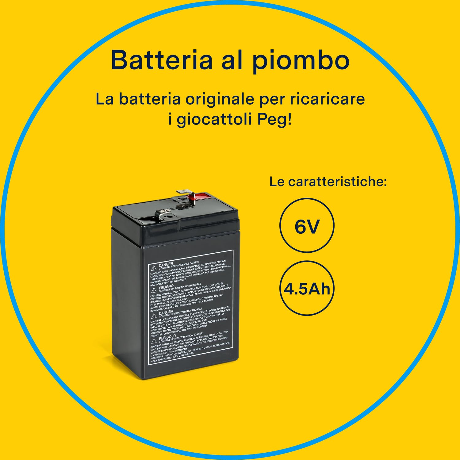 peg-perego-6v-4-5ah-akku-mit-klinkenstecker-original-ersatzakku-f-r-elektrofahrz image 2