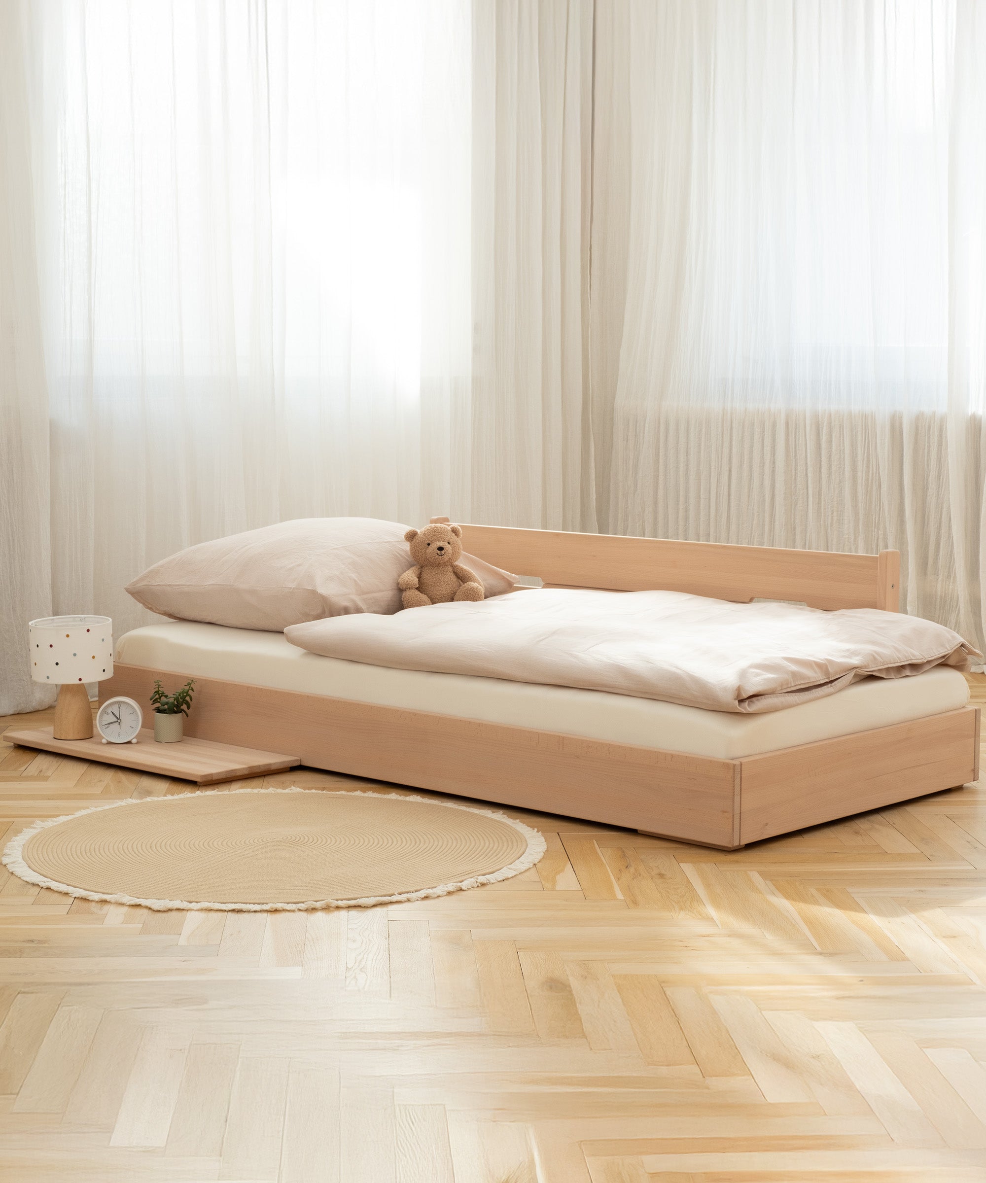 ehrenkind-einzelbett-plano-buche-90-200-cm-2-in-1-bodenbett-oder-standardh-he image 2