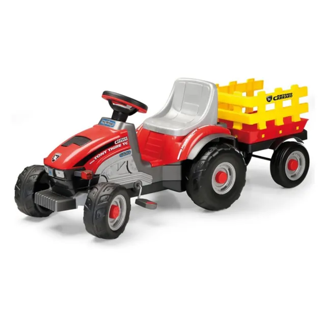 peg-perego-mini-traktor-mit-pedalen-f-r-kinder-ab-2-jahren-inklusive-anh-nger image 1