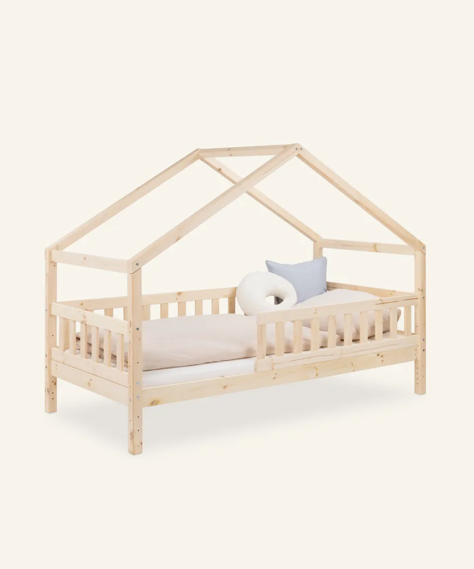 ehrenkind-panorama-hausbett-lille-kiefer-natur-2-in-1-kinderbett image 1