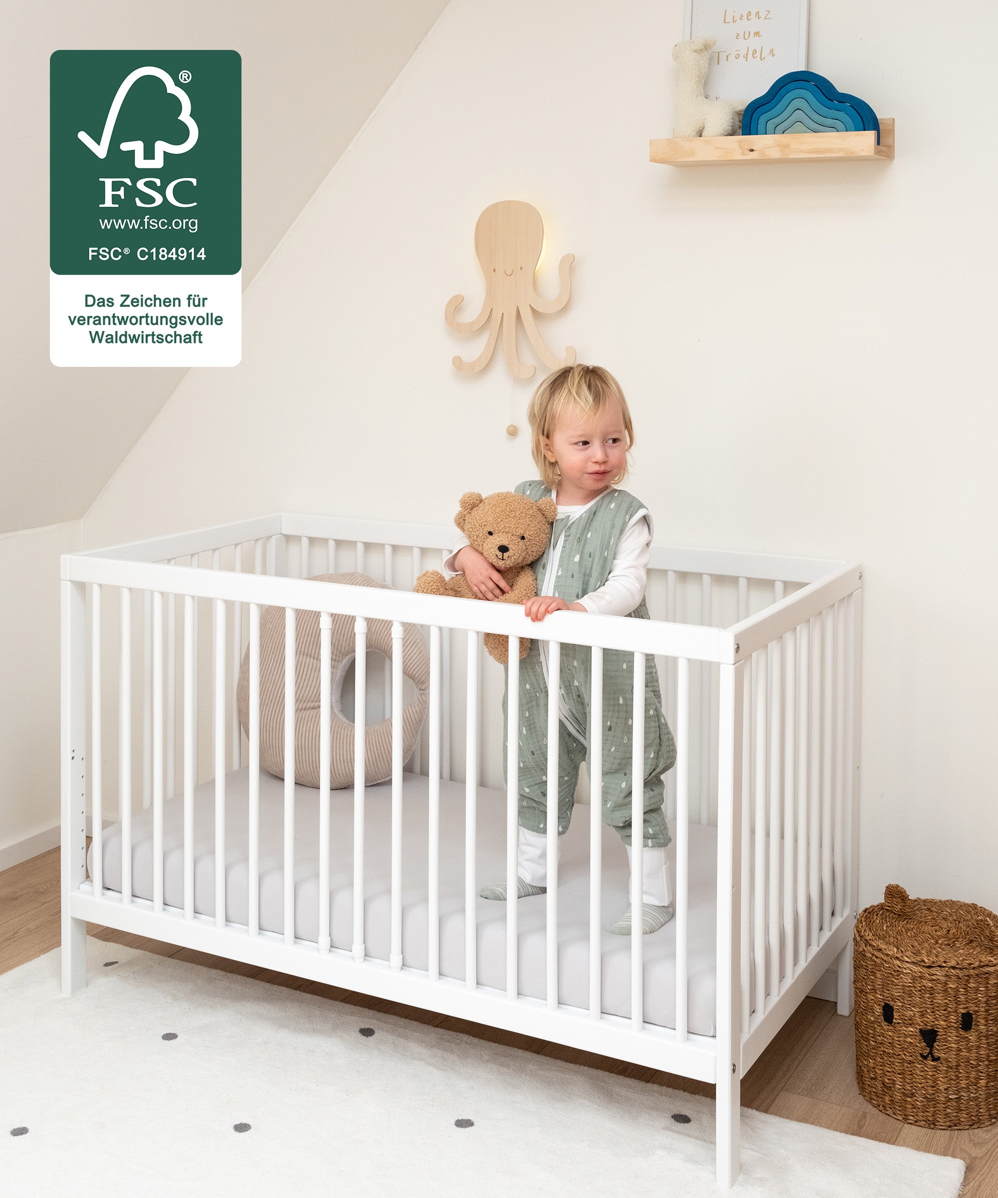 ehrenkind-babybett-pur-wei-massivbuche-9-fach-h-henverstellbar-beistellbett-funk image 2