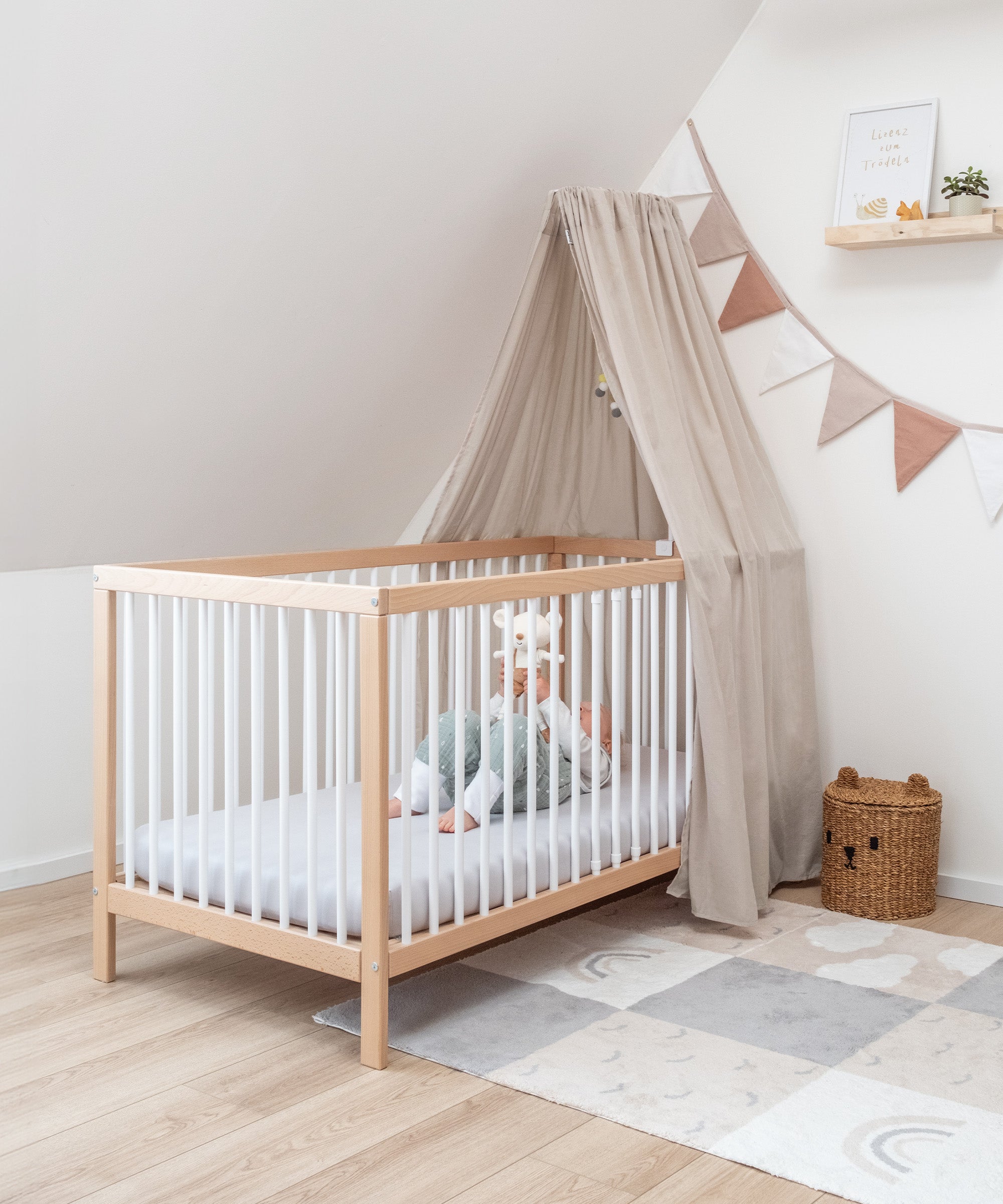 ehrenkind-baldachin-set-f-r-babybett-inkl-wimpelkette-luftdurchl-ssig-waschbar image 4