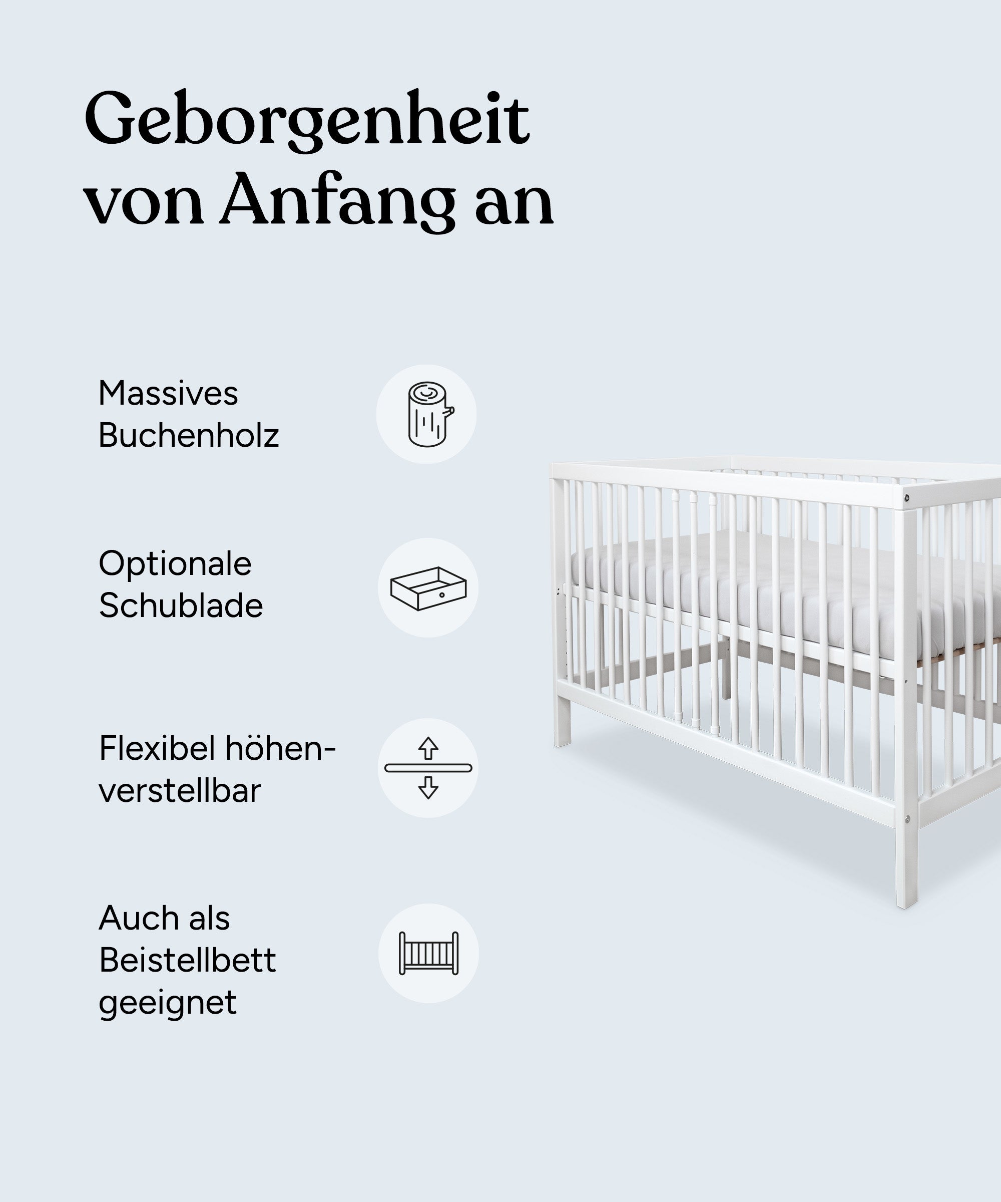 ehrenkind-babybett-pur-wei-massivbuche-9-fach-h-henverstellbar-beistellbett-funk image 4