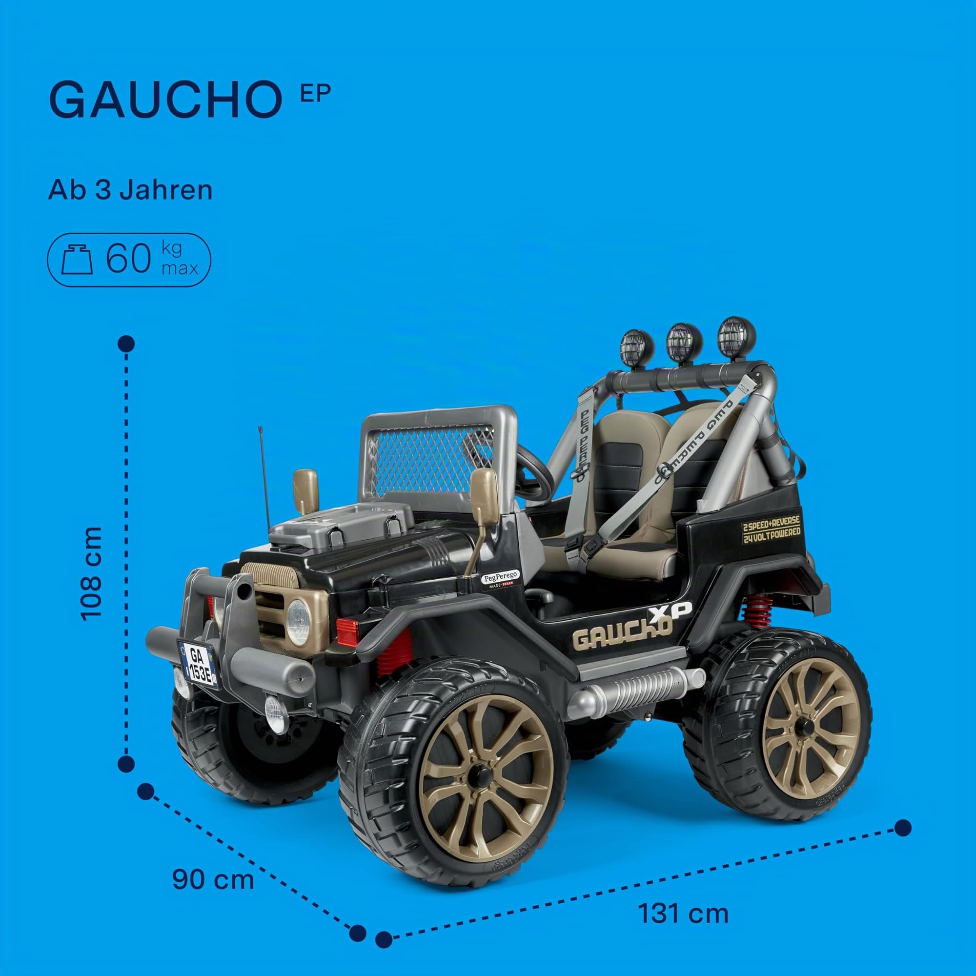 peg-perego-gaucho-xp-elektrisches-gel-ndefahrzeug-f-r-kinder-ab-3-jahren-24v-akk image 2