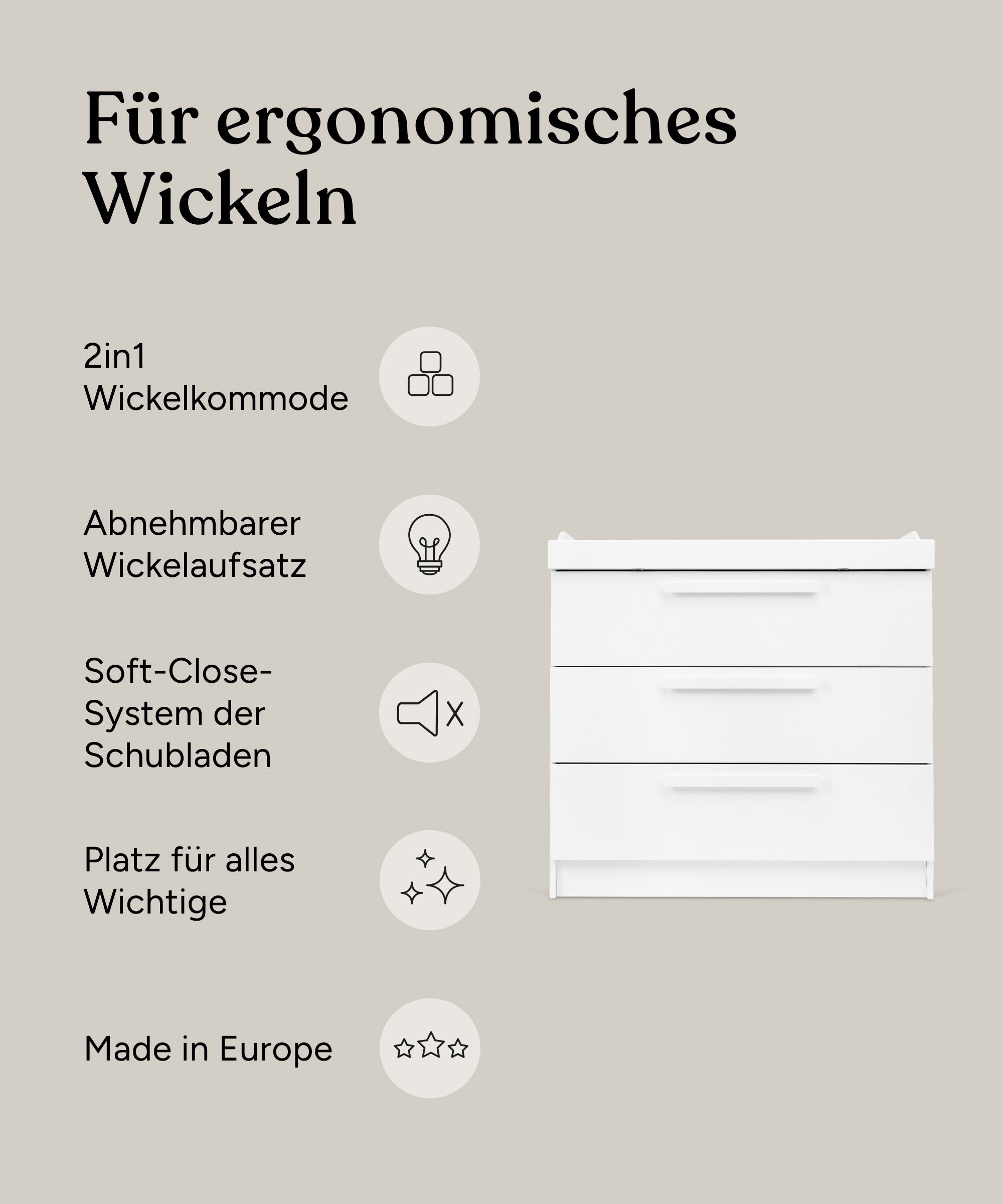 ehrenkind-wickelkommode-linia-aus-kiefer-wei-2in1-mit-abnehmbarem-wickelaufsatz image 3