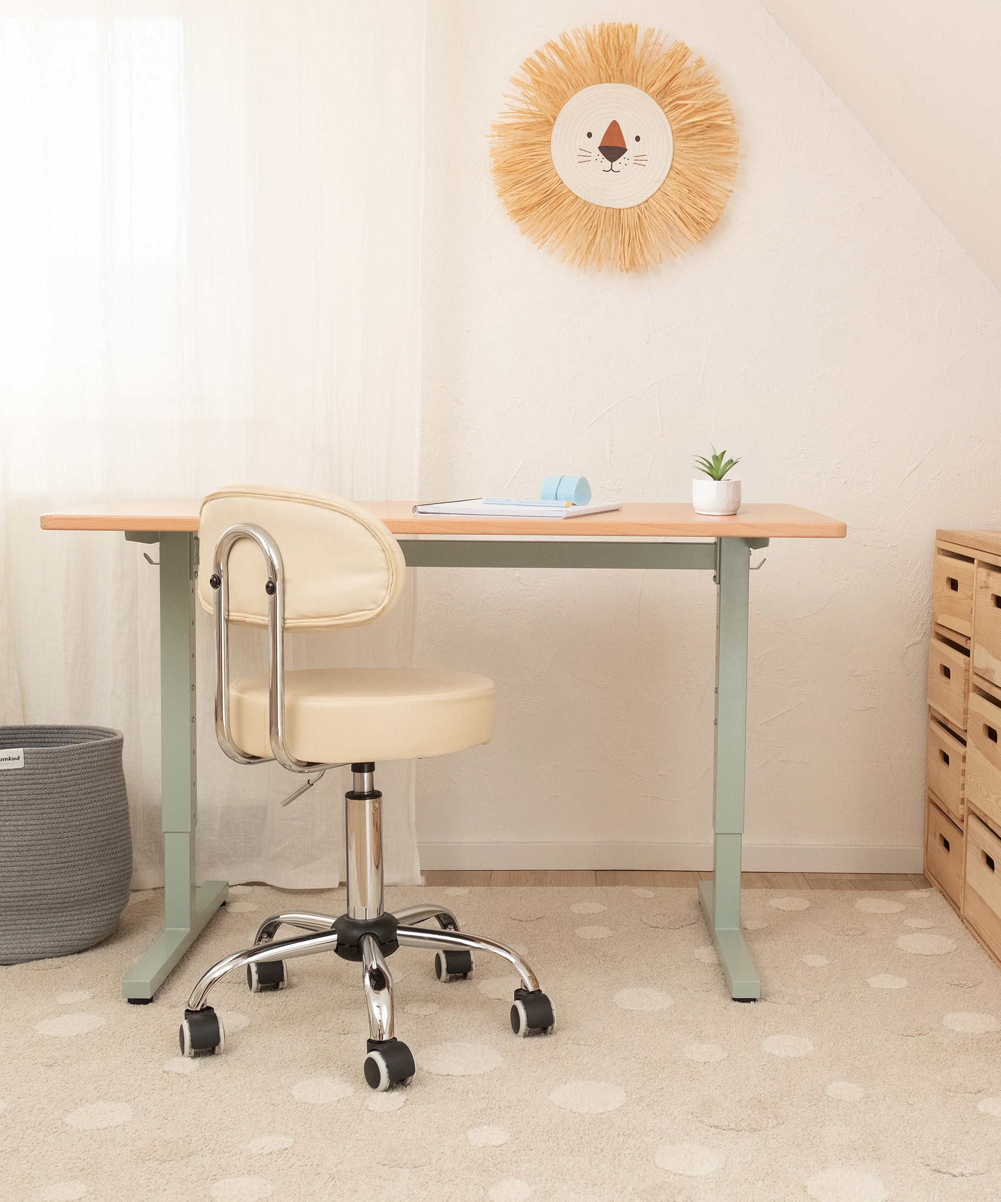 ehrenkind-schreibtisch-linia-buche-h-henverstellbar-55-85-cm-mit-stahlgestell image 2