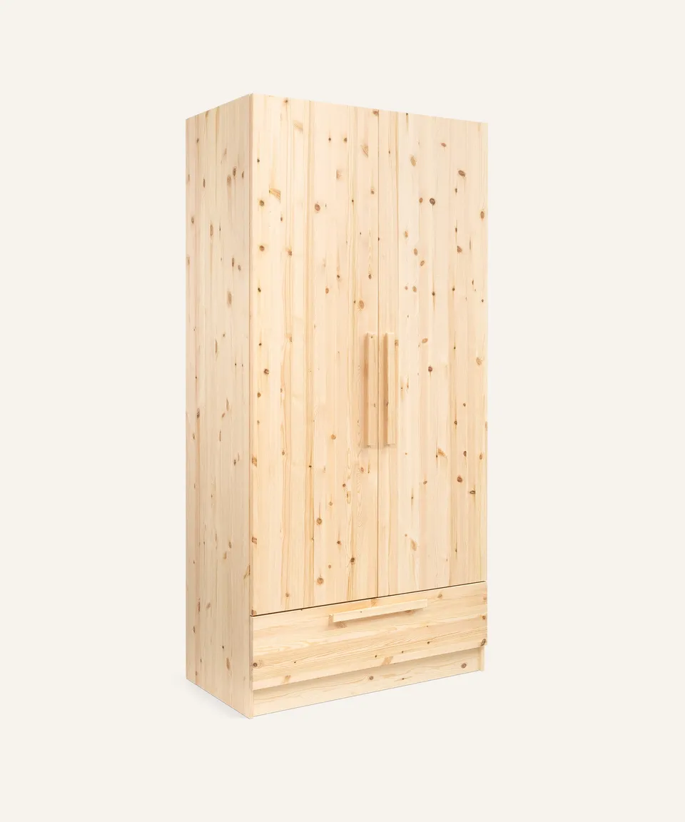 ehrenkind-kleiderschrank-linia-mit-schublade-kiefer-natur-100-cm image 1