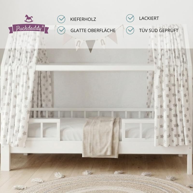 puckdaddy-hausbett-carlotta-kinderbett-wei-rausfallschutz-lattenrost-90x200-cm image 5