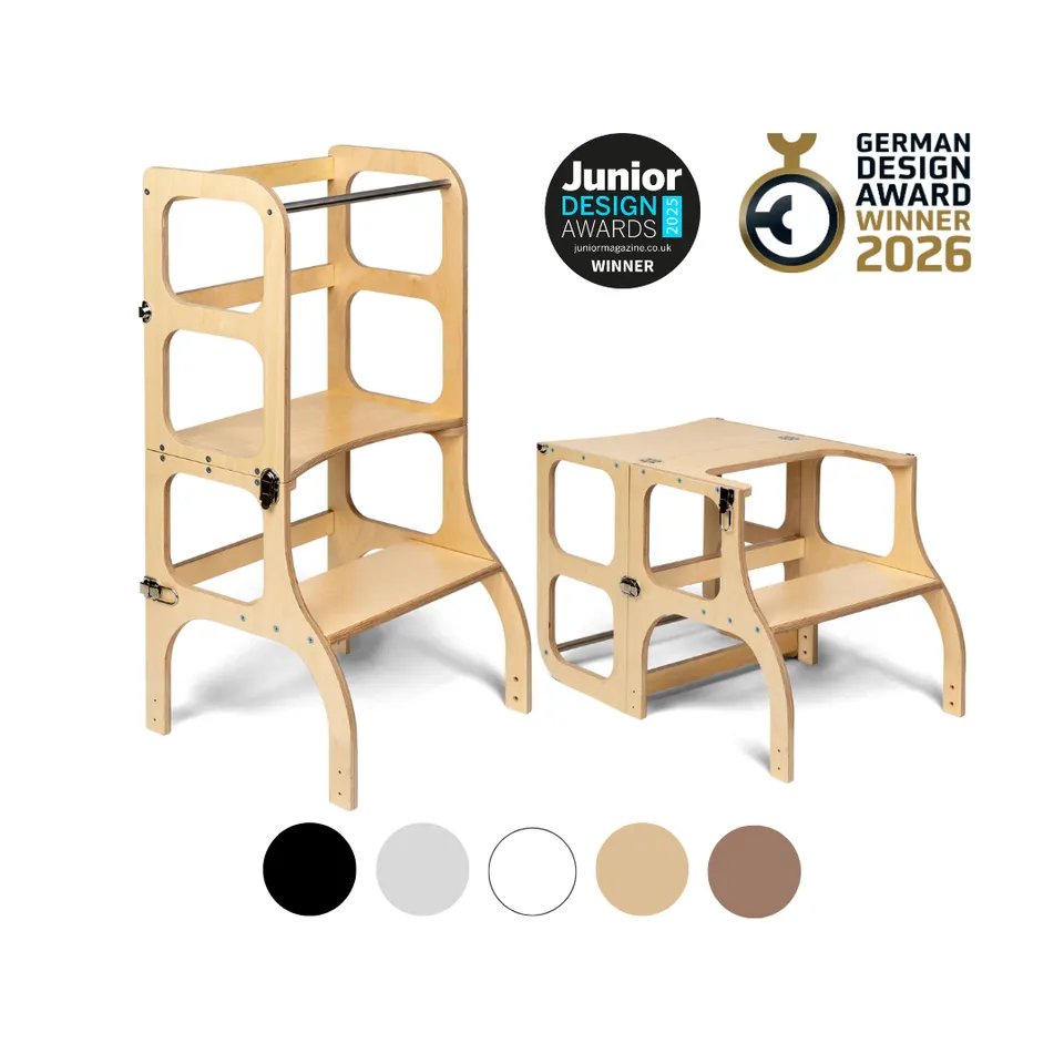 ette-tete-step-n-sit-wandelbarer-montessori-lernturm-und-tisch-2-in-1-aus-holz image 1