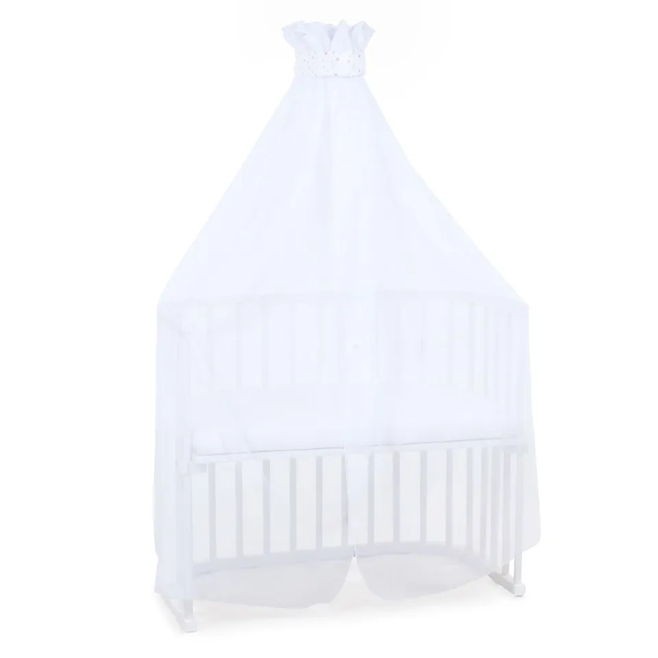 babybay-moskitoschutz-und-himmel-piqu-mit-band-wei-sternemix-sand-beere-passend- image 1