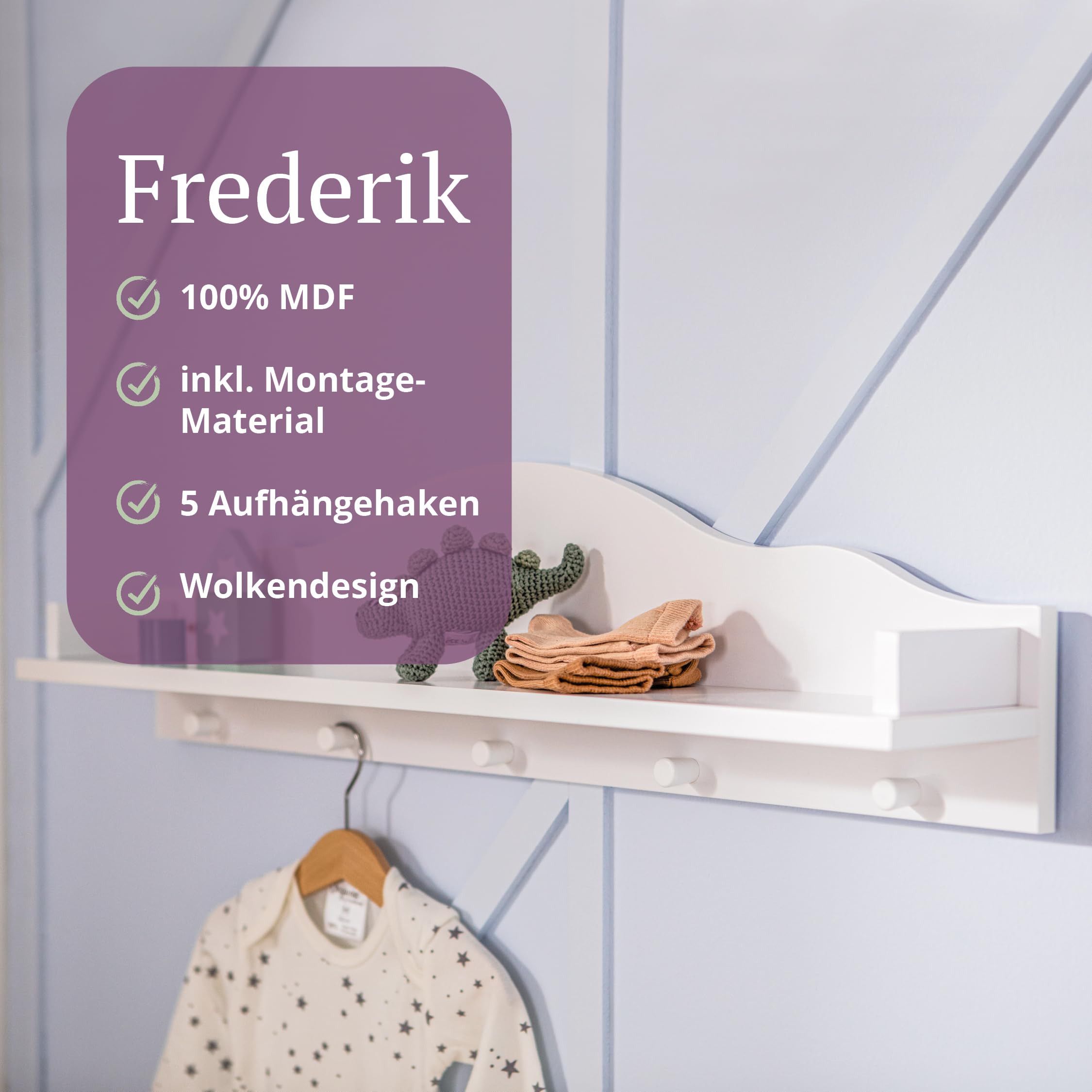 puckdaddy-wandregal-frederik-wei-wolken-design-kinderzimmer-mdf-5-kleiderhaken-6 image 2