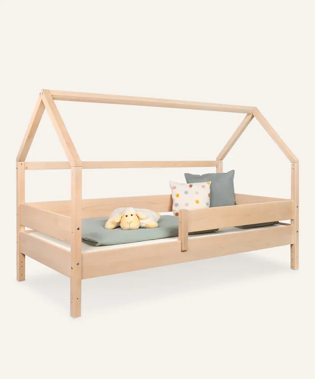 ehrenkind-hausbett-nova-2-in-1-montessori-bett-buche-natur-90x200-cm-optional-mi image 1
