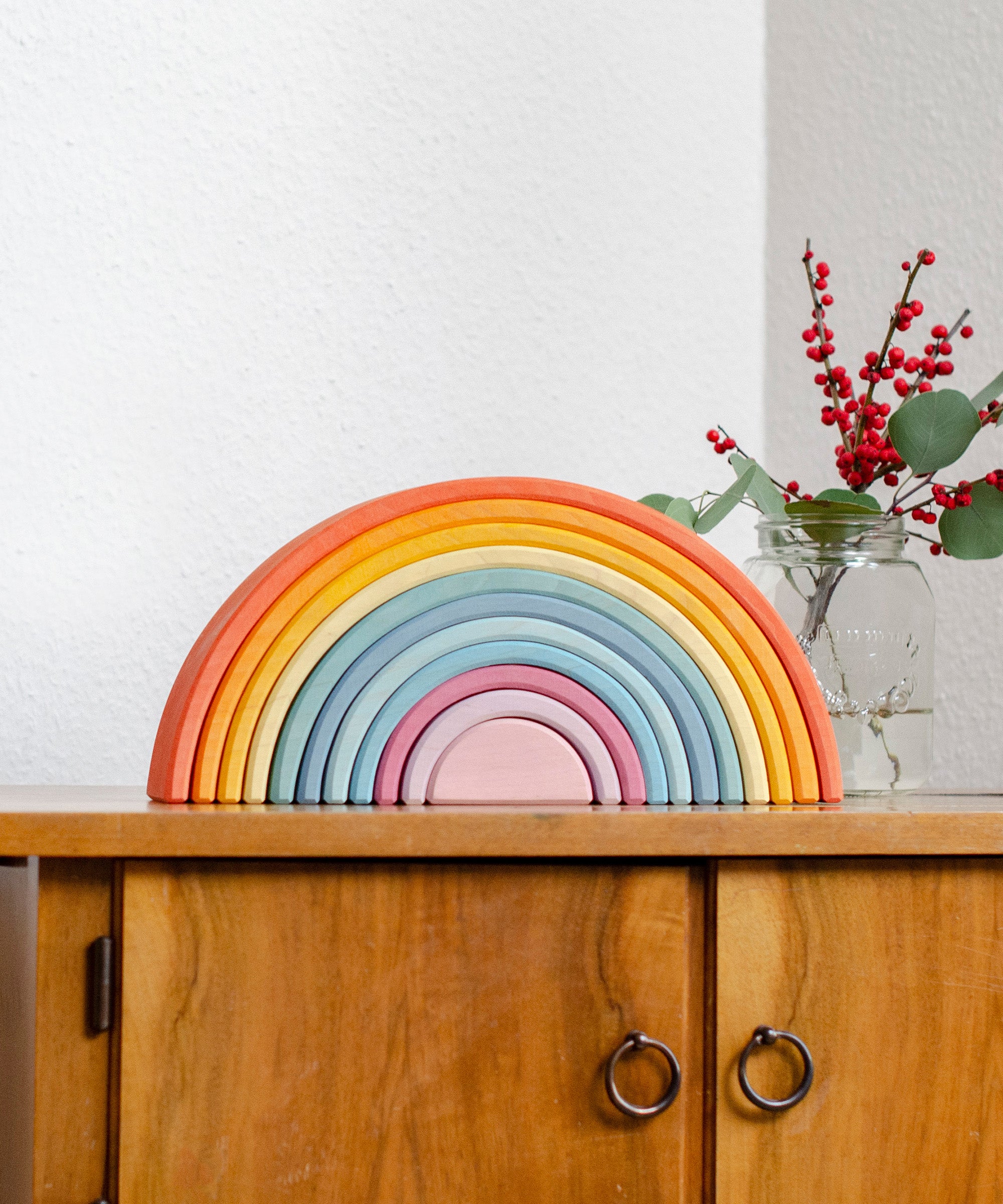 ehrenkind-regenbogen-aus-erlenholz-montessori-stapelspielzeug-11-b-gen-handgefer image 2