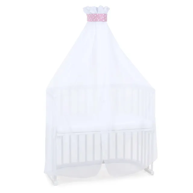 babybay-moskitoschutz-und-himmel-piqu-mit-band-beere-sterne-wei-passend-f-r-alle image 1