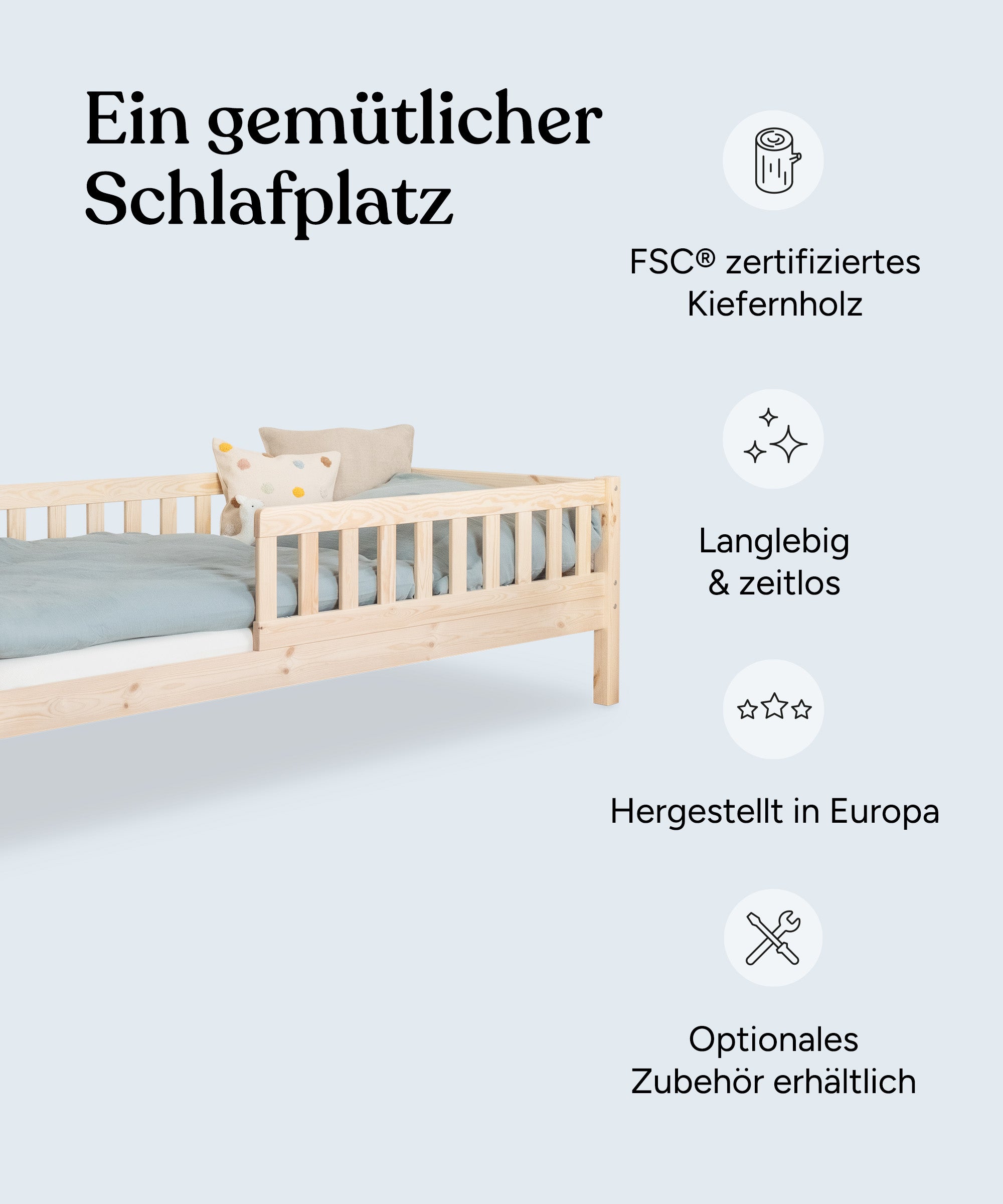 ehrenkind-kinderbett-lille-90-200-cm-aus-kiefer-natur-mit-rausfallschutz image 3