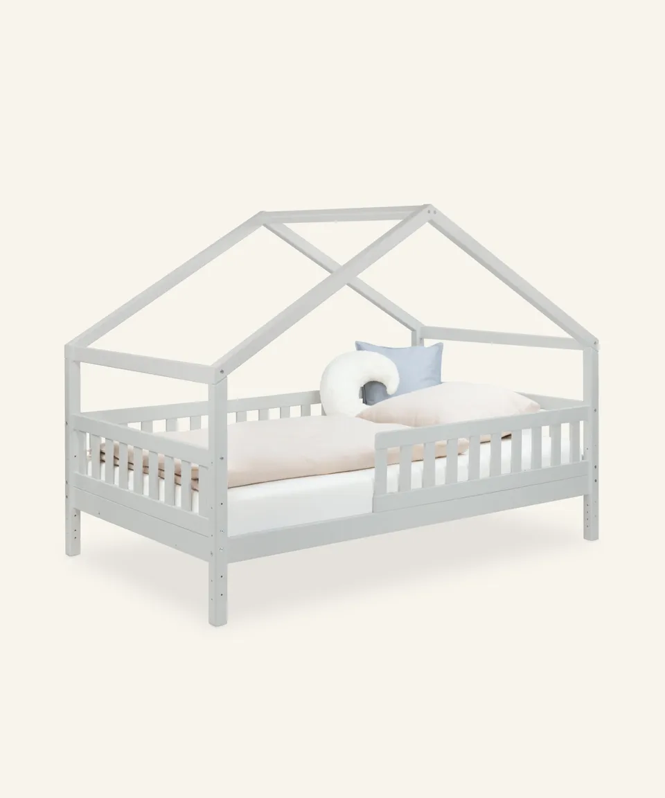 ehrenkind-panorama-hausbett-lille-kiefer-hellgrau-2-in-1-bett-montessori-inspiri image 1