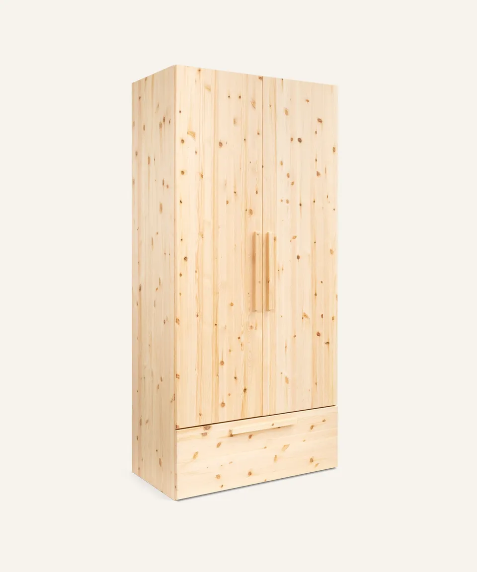 ehrenkind-kleiderschrank-linia-mit-rollschublade-fsc-kiefer-natur-100-cm-2-t-rig image 1