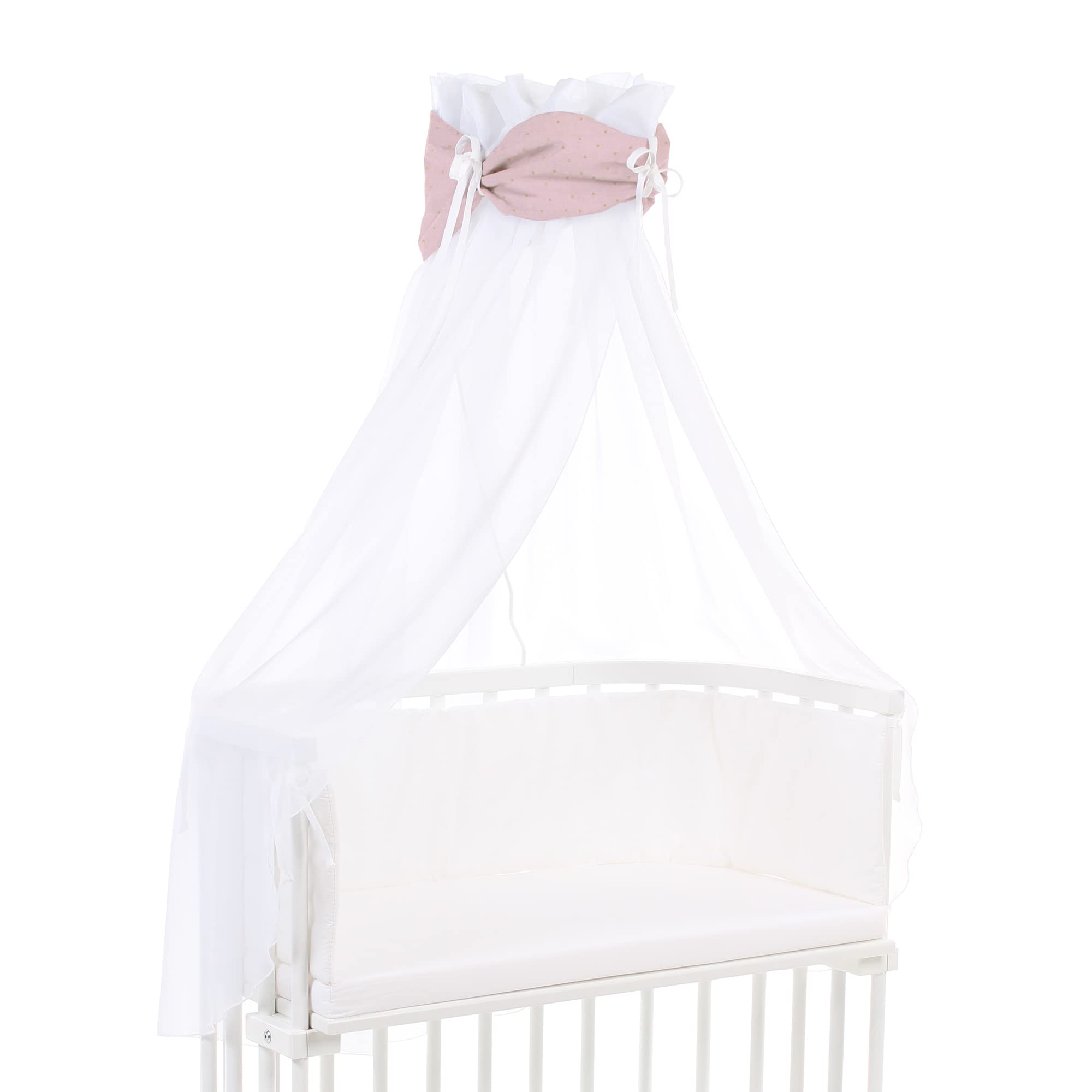 babybay-himmel-organic-cotton-royal-mit-schleife-ros-glitzerpunkte-gold-passend- image 1