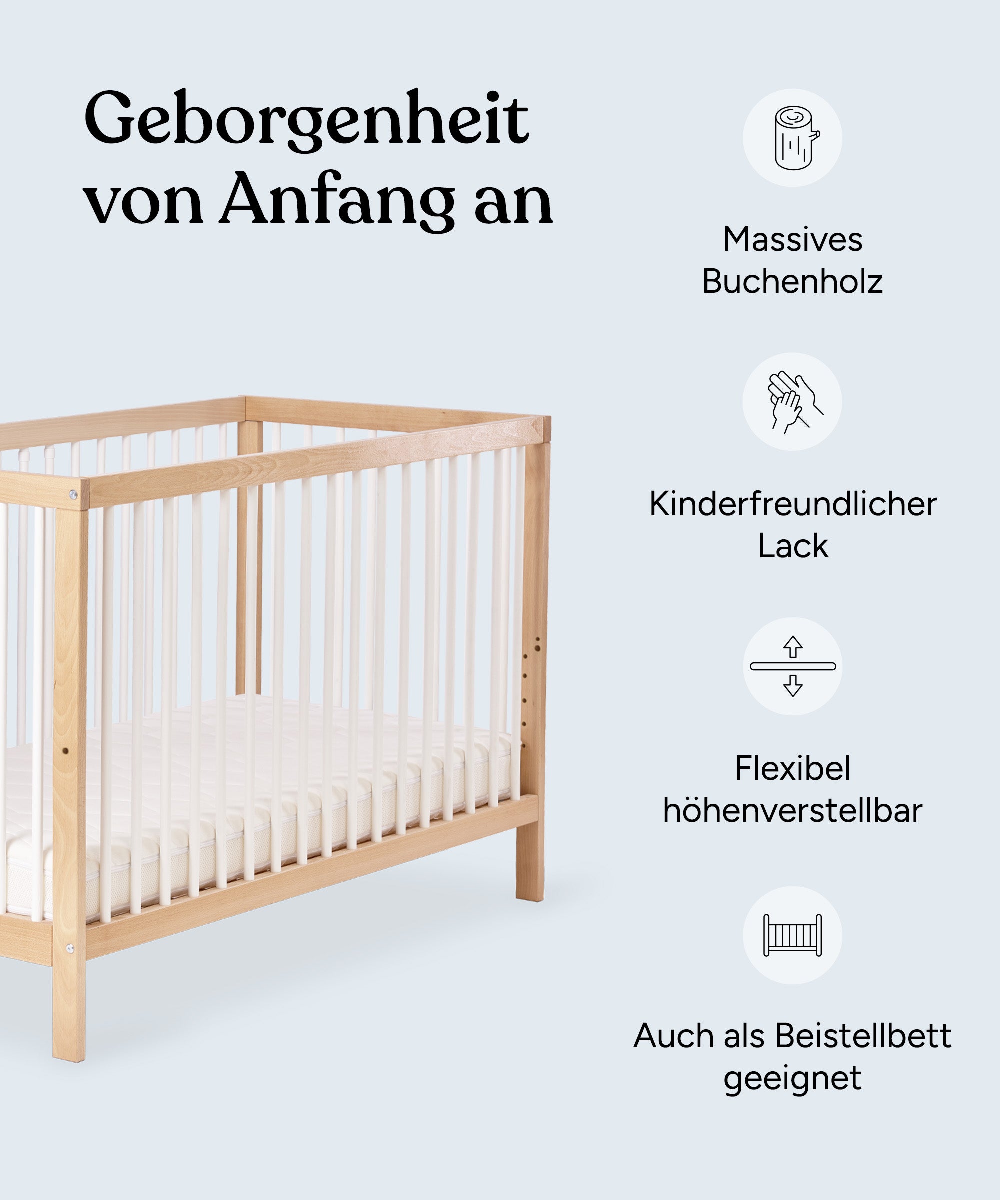 ehrenkind-babybett-pur-h-henverstellbares-gitterbett-aus-buchenholz-natur-wei image 4