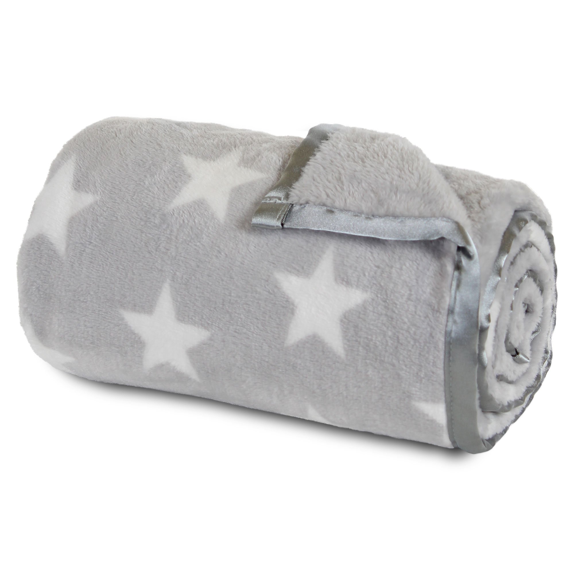babybay-kuscheldecke-hellgrau-sterne-wei-100-x-75-cm-microfaserflausch image 1
