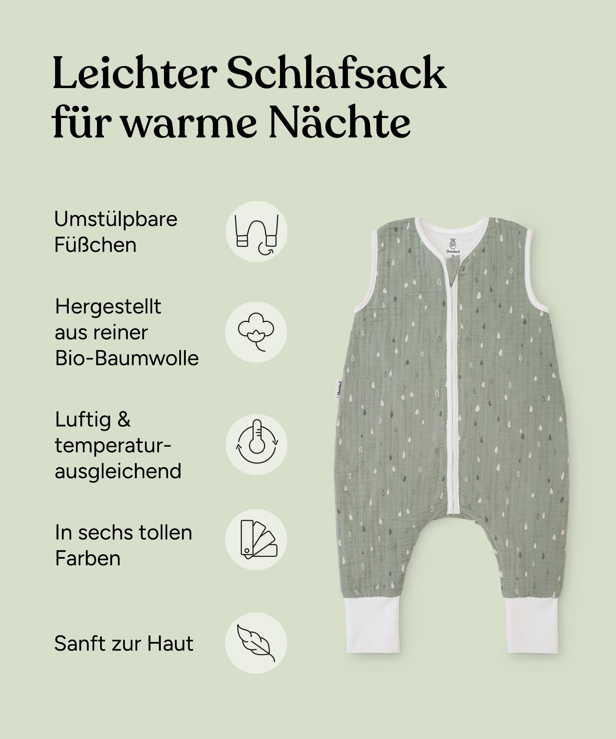 ehrenkind-schlafsack-mit-beinen-aus-musselin-sommer-b-ware image 3