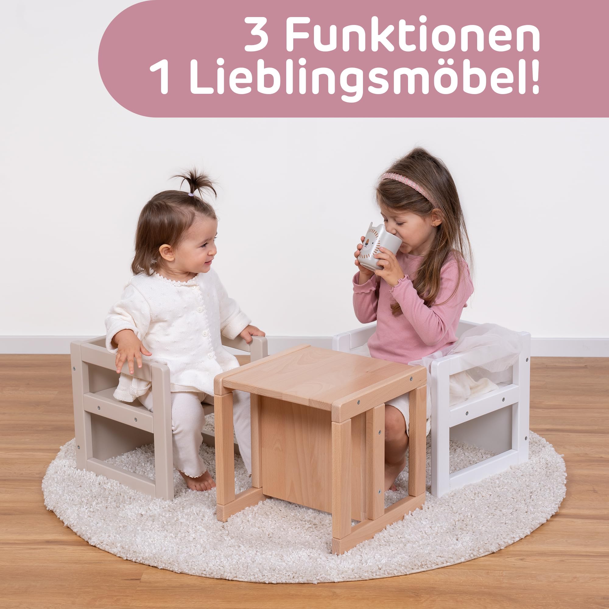 babybay-sitzhocker-littlefoot-3-in-1-kinderstuhl-tisch-aus-massivbuche-3-sitzh-h image 4
