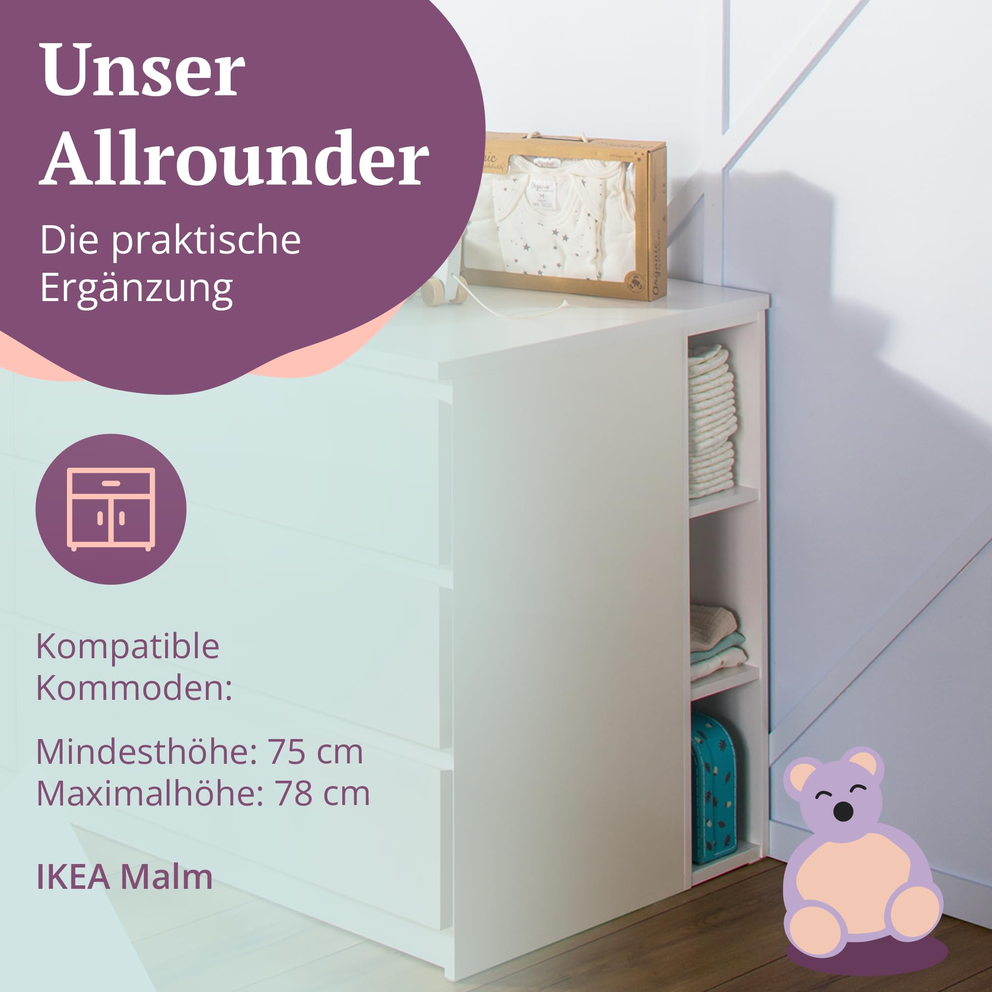 puckdaddy-stauraumregal-moritz-f-r-malm-kommode-wei-kinderzimmer image 5
