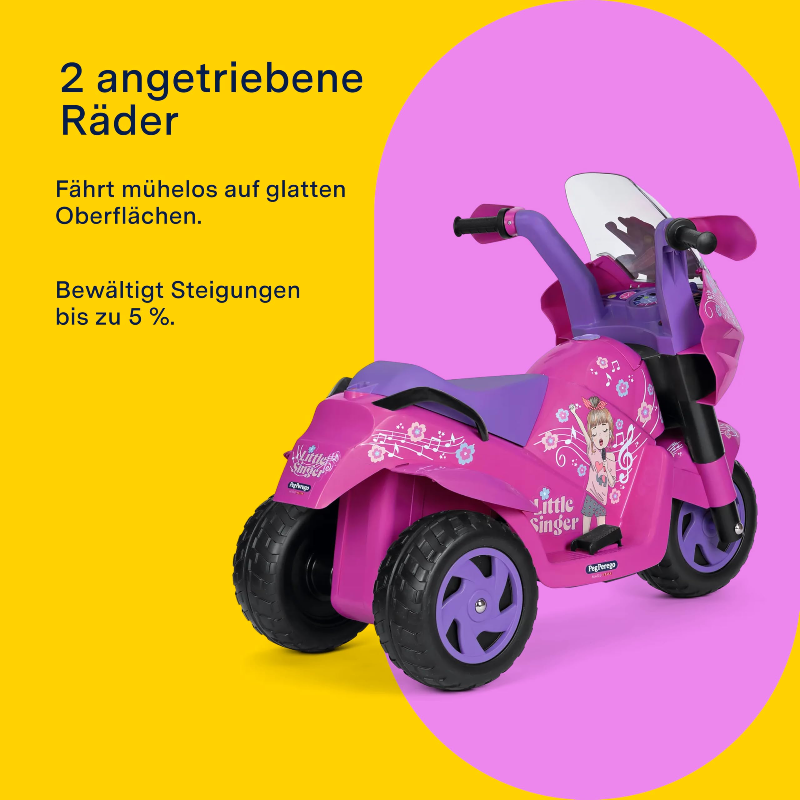 peg-perego-little-singer-elektromotorrad-ab-2-jahren-50-w-gaspedal-und-bremse-in image 5
