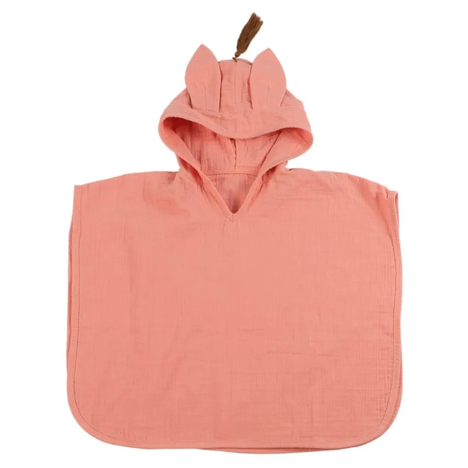 puckdaddy-badeponcho-sanna-musselin-koralle-baby-badetuch image 1