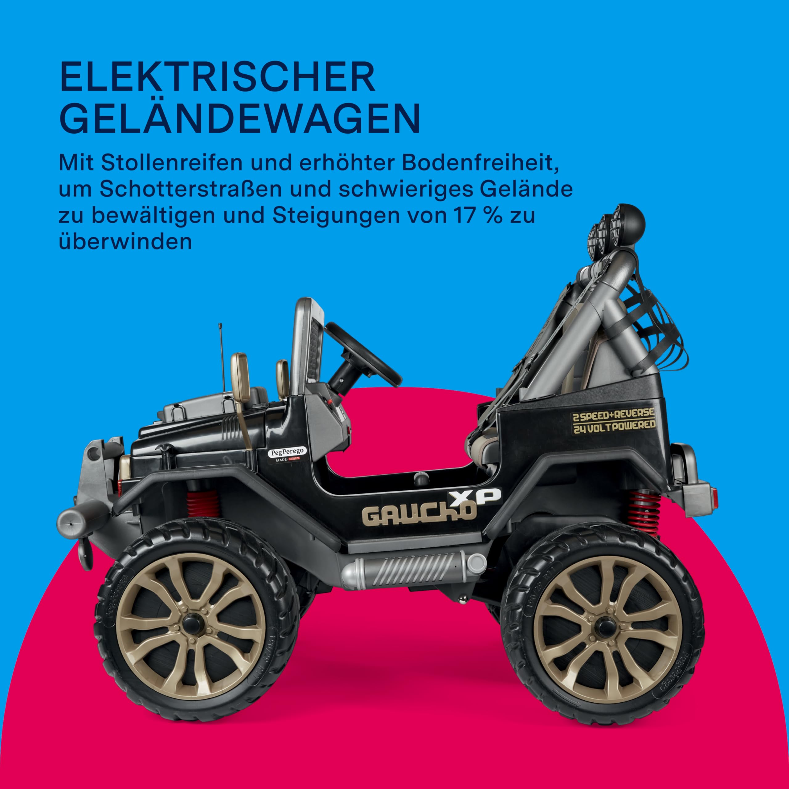 peg-perego-gaucho-xp-elektrisches-gel-ndefahrzeug-f-r-kinder-ab-3-jahren-24v-akk image 3
