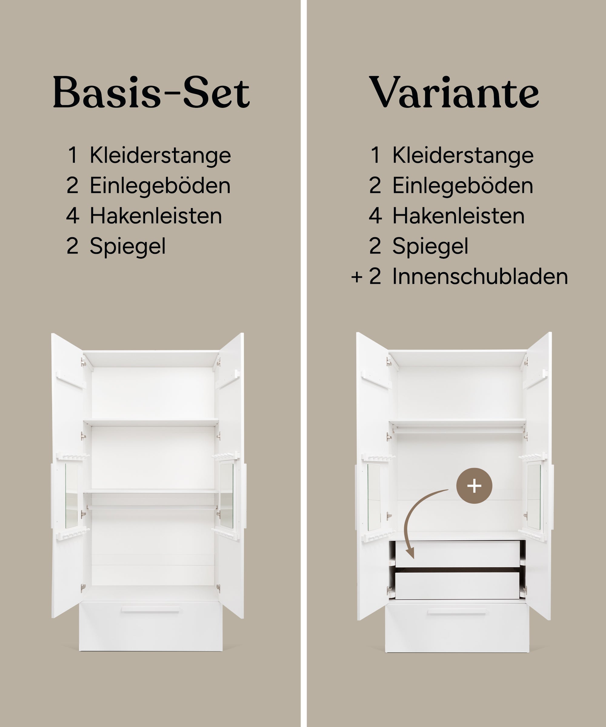 ehrenkind-kleiderschrank-linia-mit-rollschublade-kiefer-wei-100-cm image 2