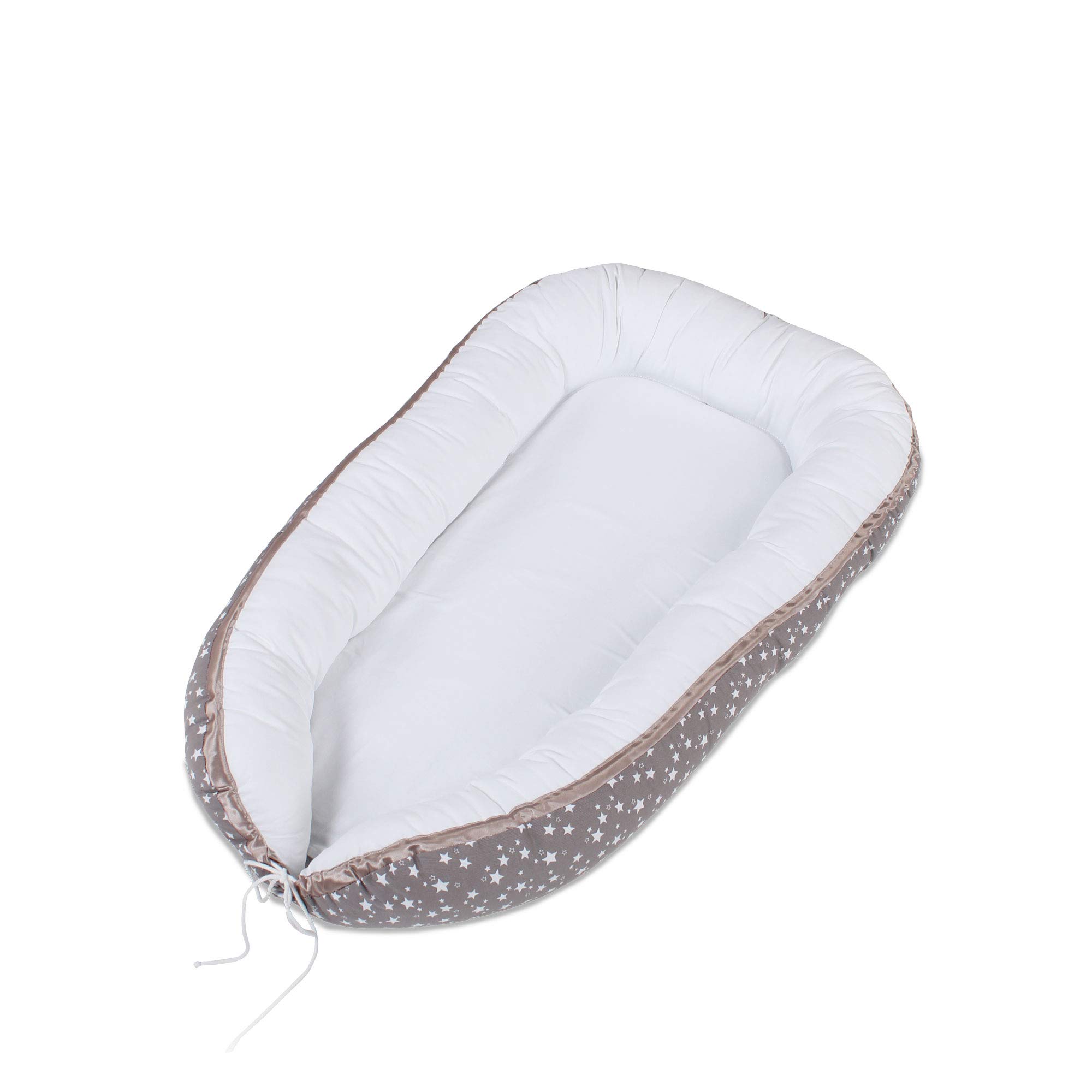 babybay-kuschelnest-perlgrau-sterne-wei-gr-e-einstellbar-f-r-babybay-kinderwagen image 7