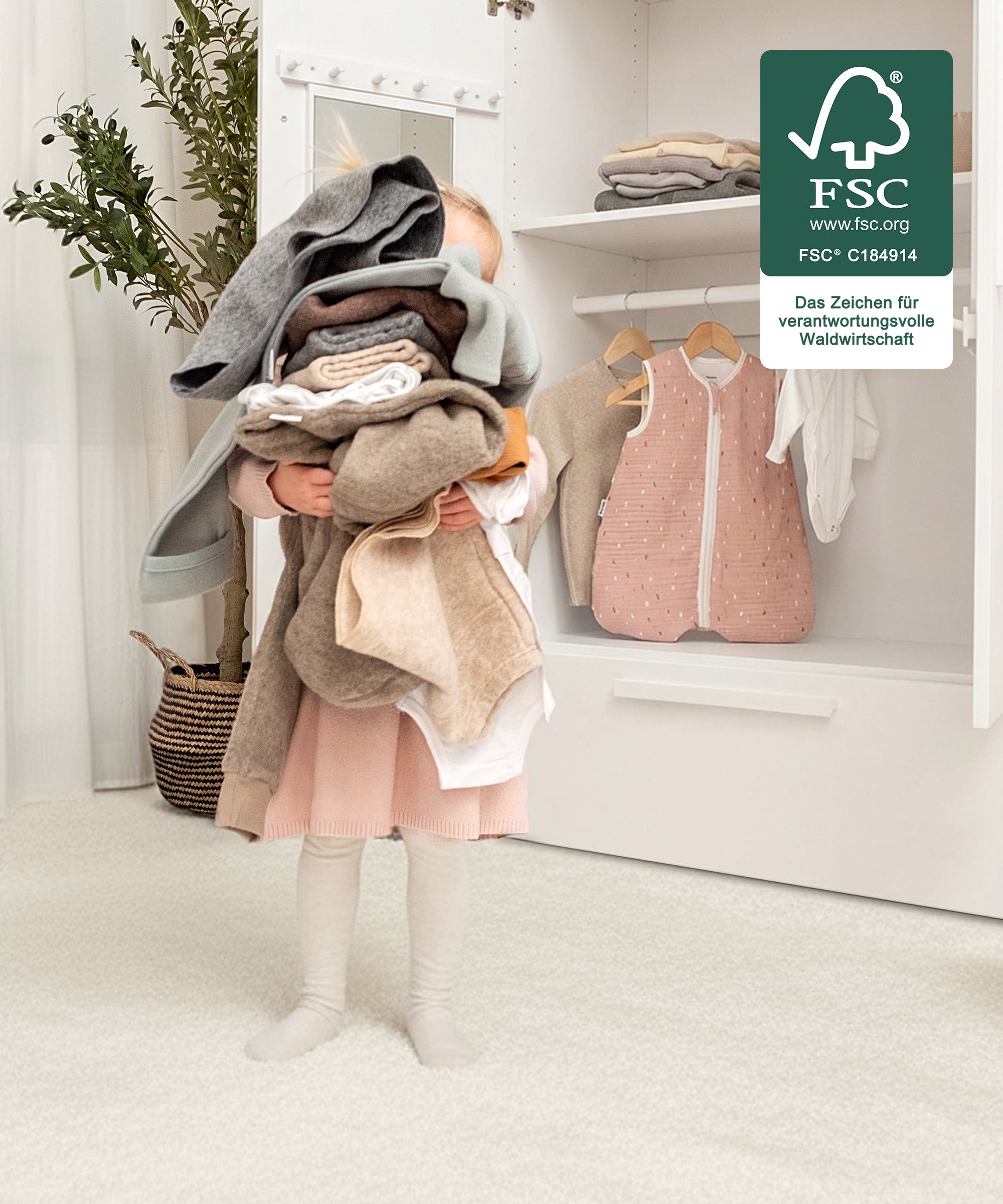 ehrenkind-kleiderschrank-linia-mit-rollschublade-kiefer-wei-100-cm image 5