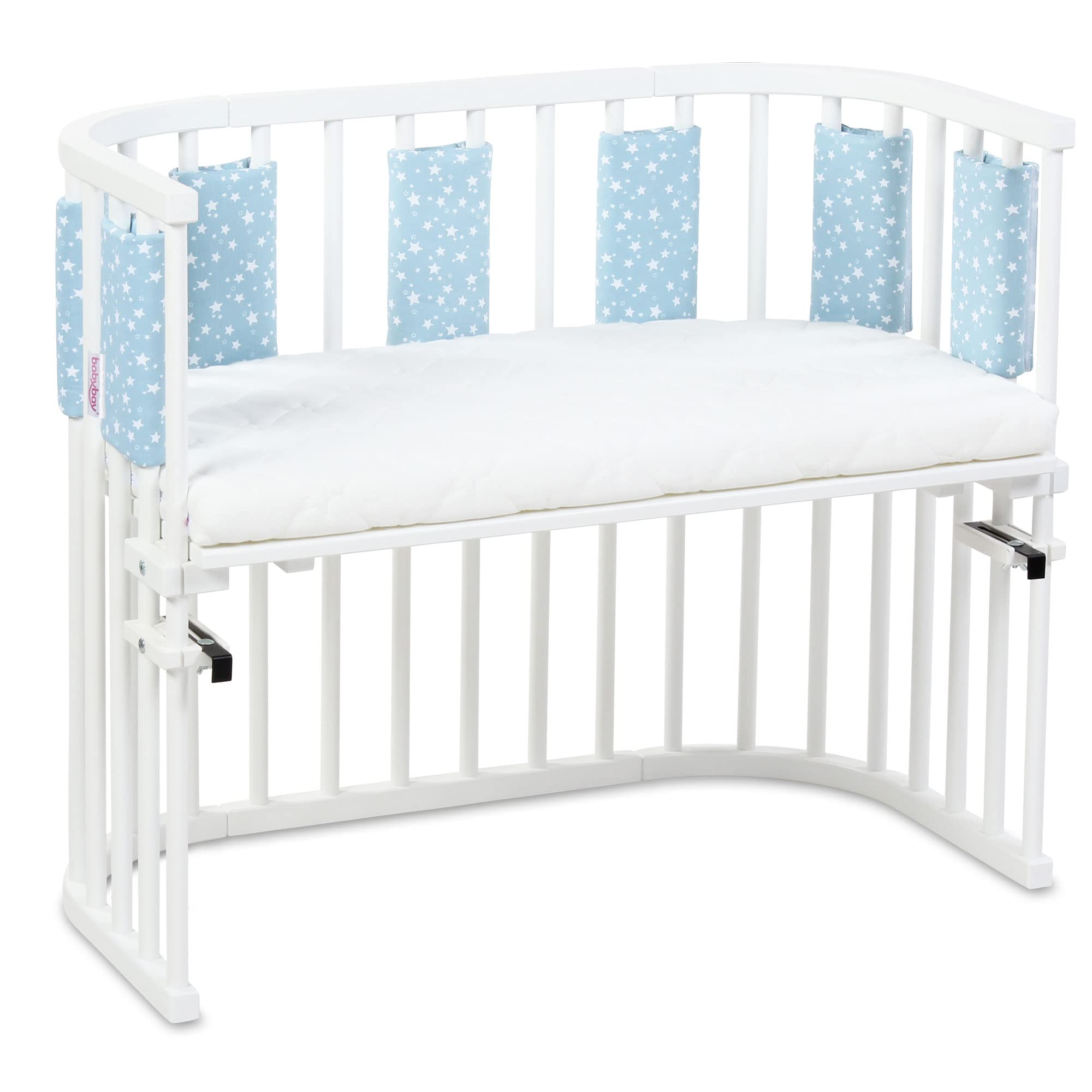 babybay-nestchen-ultrafresh-piqu-passend-f-r-modell-azurblau-sterne-wei image 5