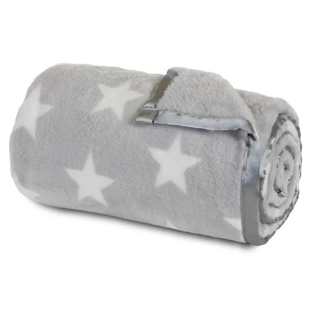 babybay-kuscheldecke-hellgrau-sterne-wei-100-x-75-cm-microfaserflausch image 1