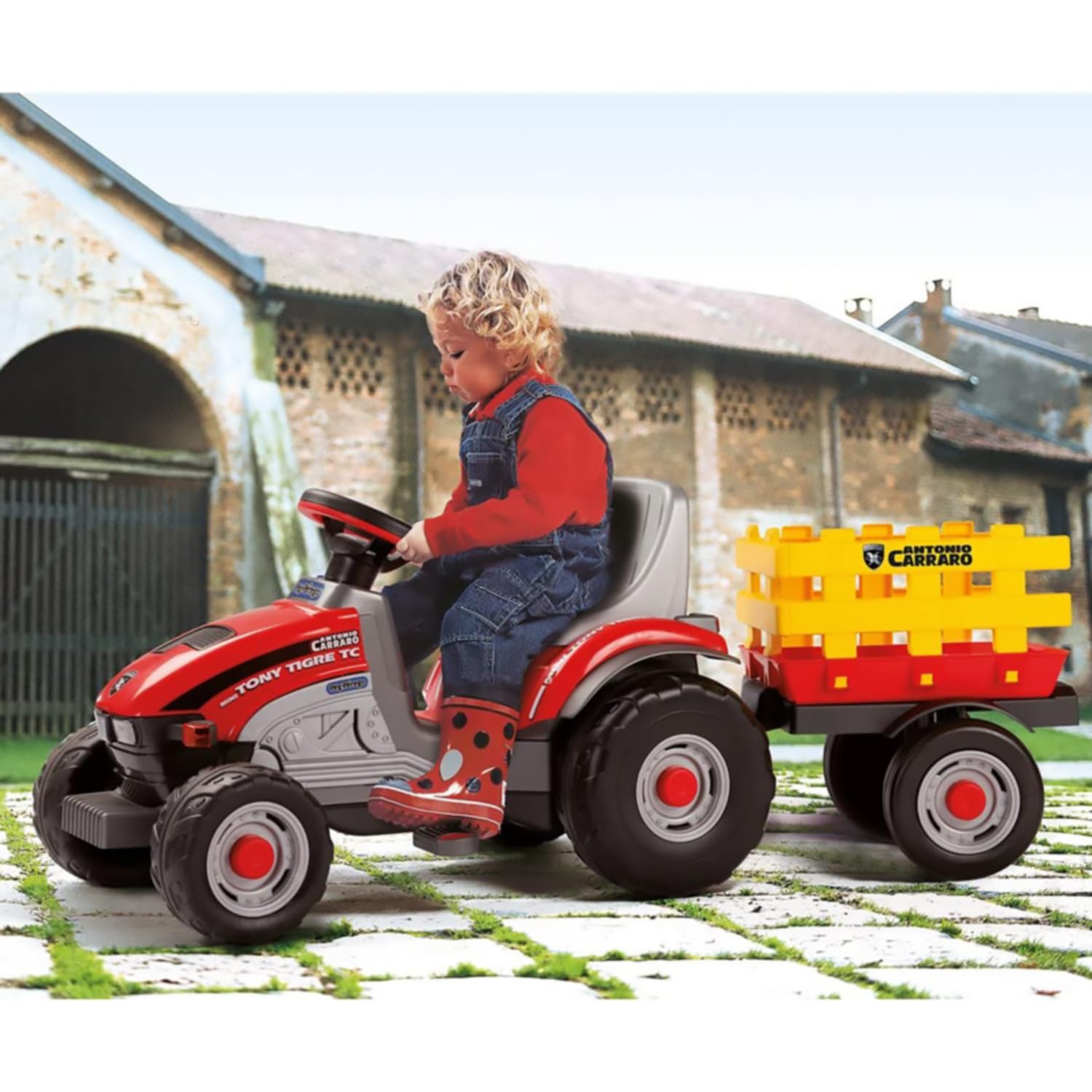 peg-perego-mini-traktor-mit-pedalen-f-r-kinder-ab-2-jahren-inklusive-anh-nger image 5