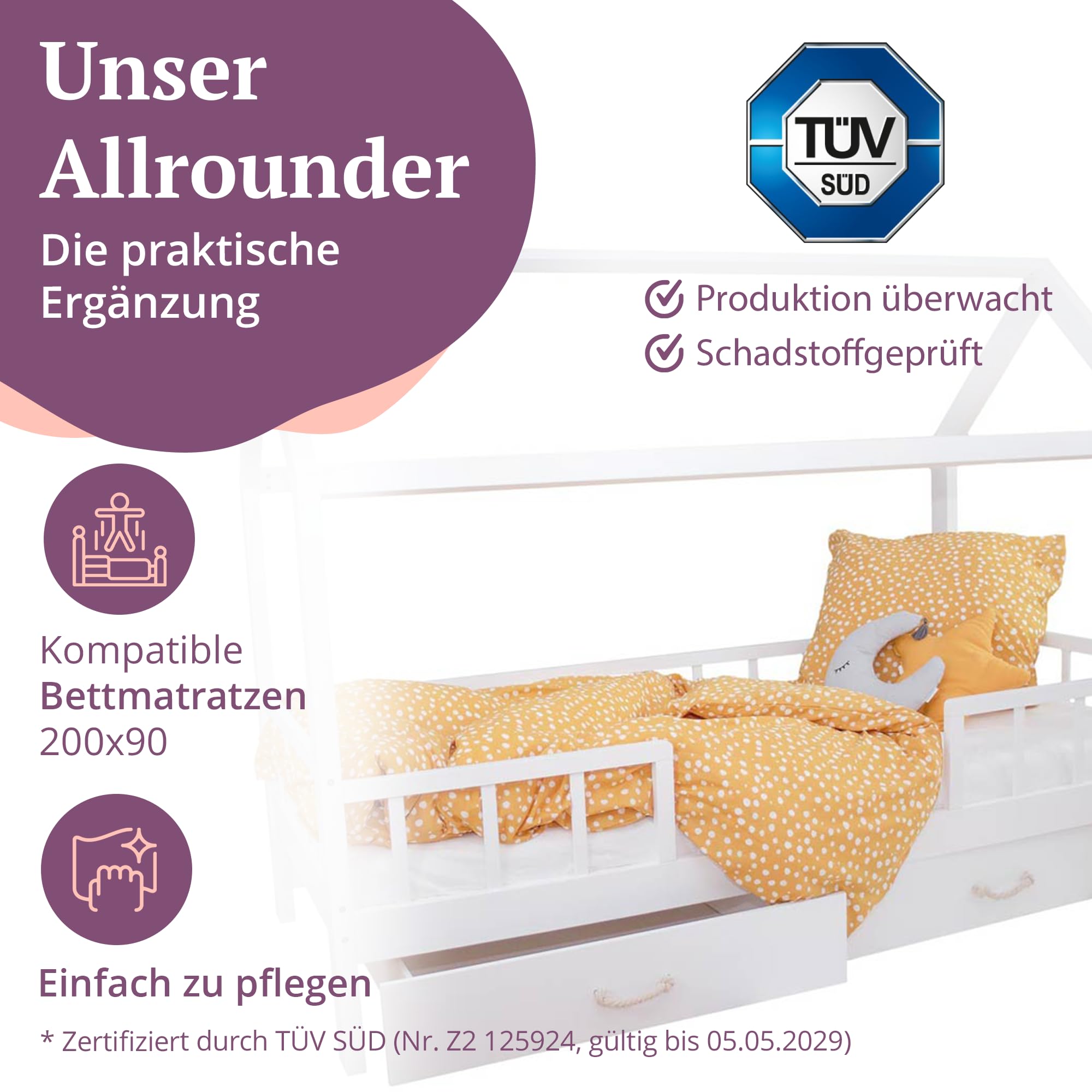 puckdaddy-hausbett-carlotta-200x90-cm-kiefernholz-wei-haus-design-abnehmbarer-ra image 4