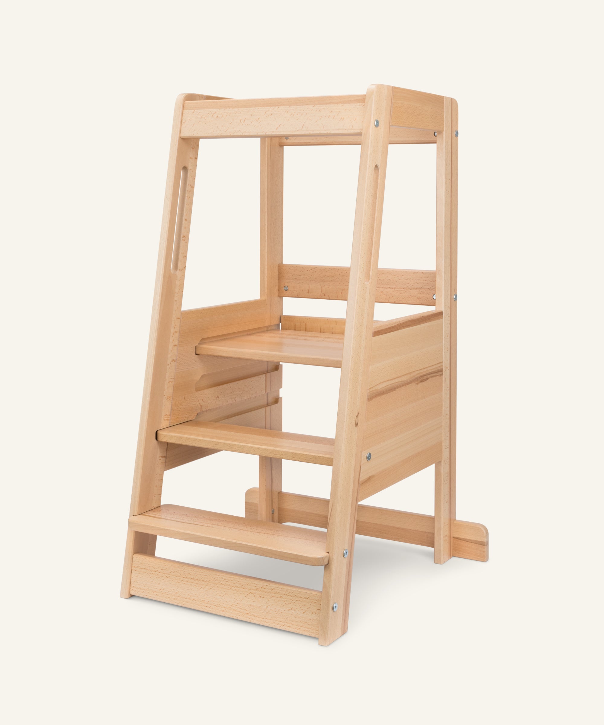 ehrenkind-lernturm-aus-buche-h-henverstellbarer-kinderlernturm-f-r-k-che-und-bad image 1