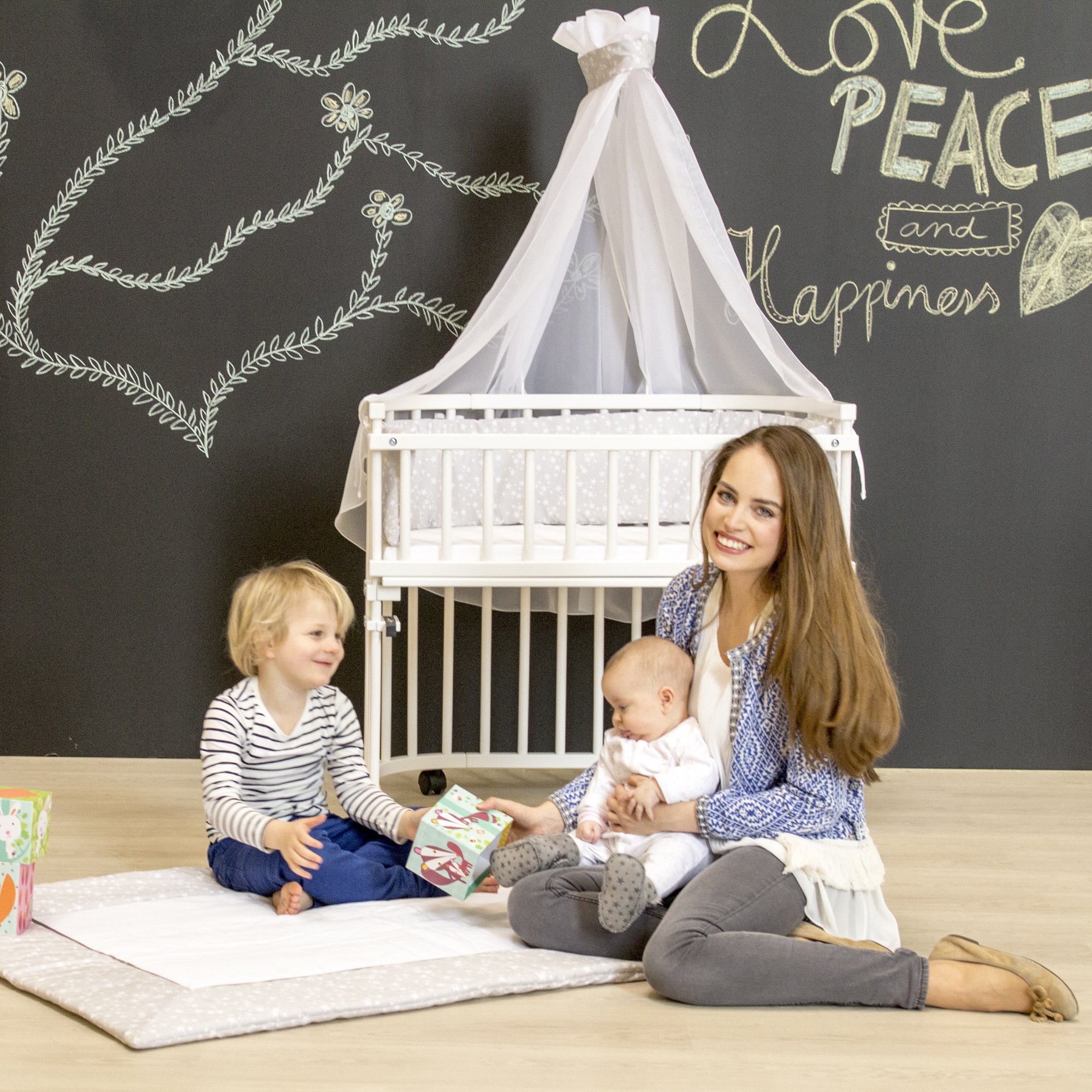 babybay-krabbeldecke-135x100-cm-wei-perlgrau-sterne-auch-als-kinderbettdecke-nut image 6