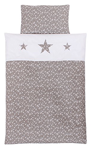 babybay-kinderbettw-sche-piqu-taupe-sterne-2-teiliges-set-100x135-cm-40x60-cm-mi image 5